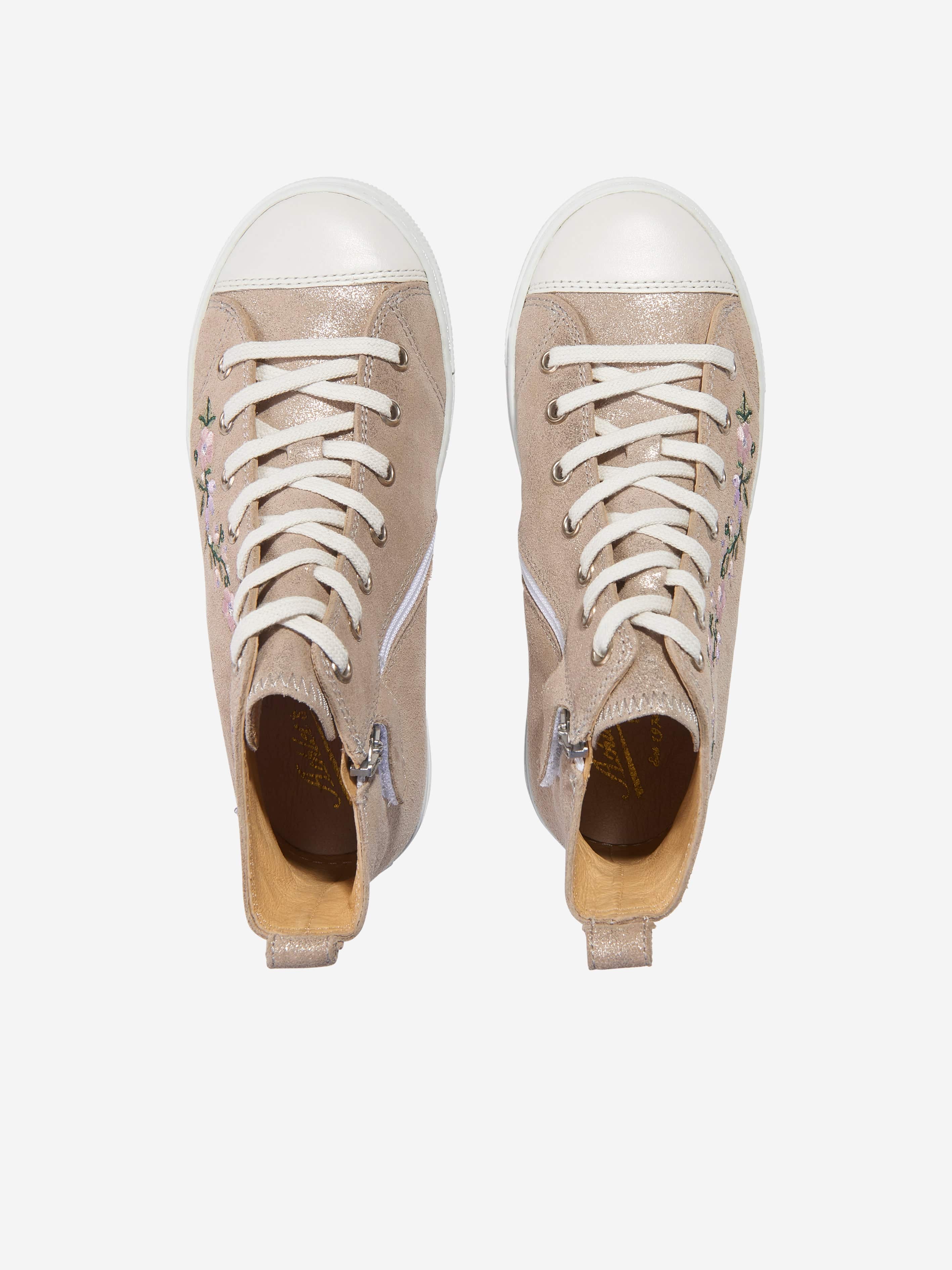 Pom D'Api Girls Swag Brodi High Top Trainers in Gold