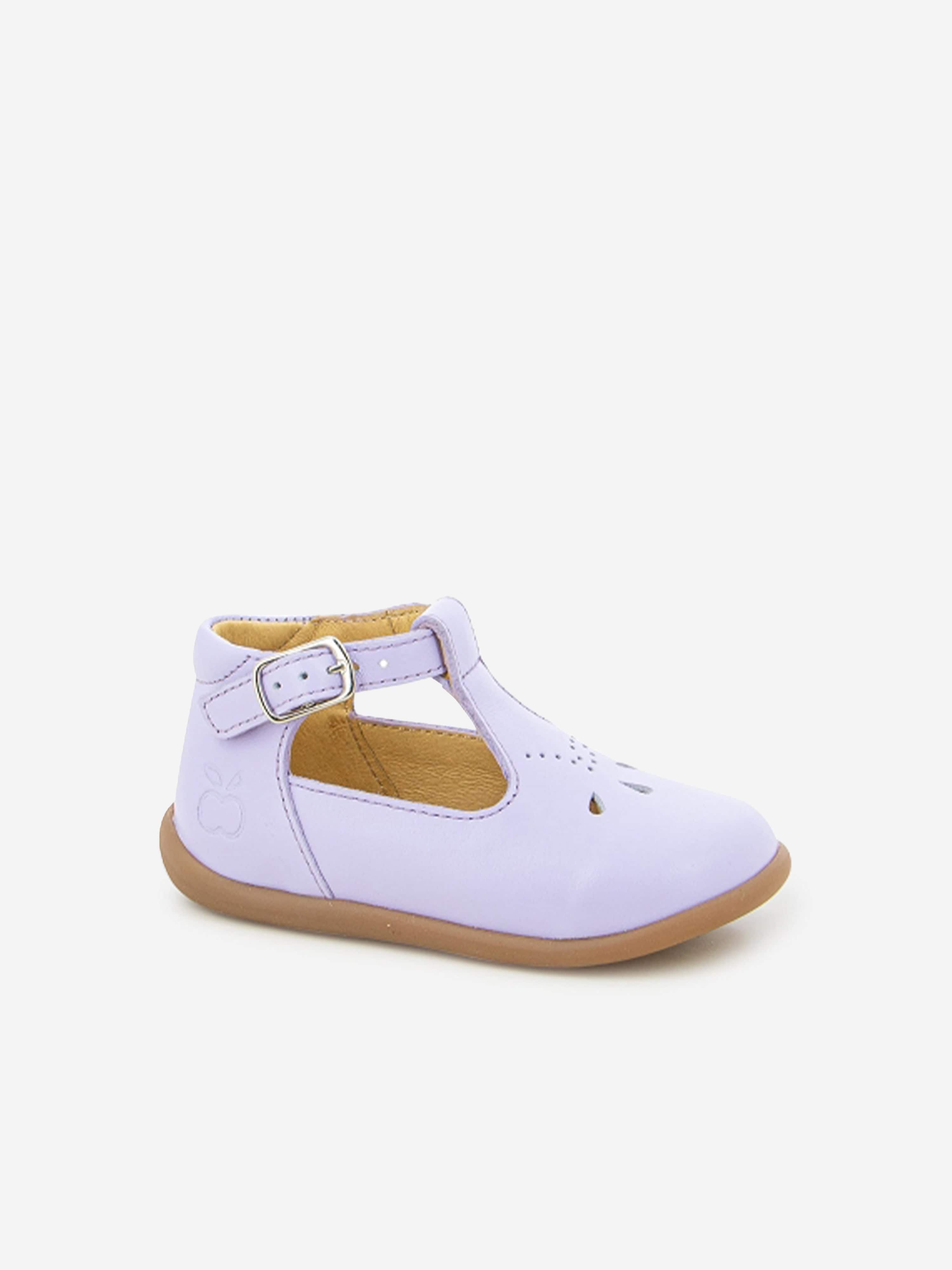 Pom D'Api Baby Girls Leather Stand-Up Salome Shoes in Purple