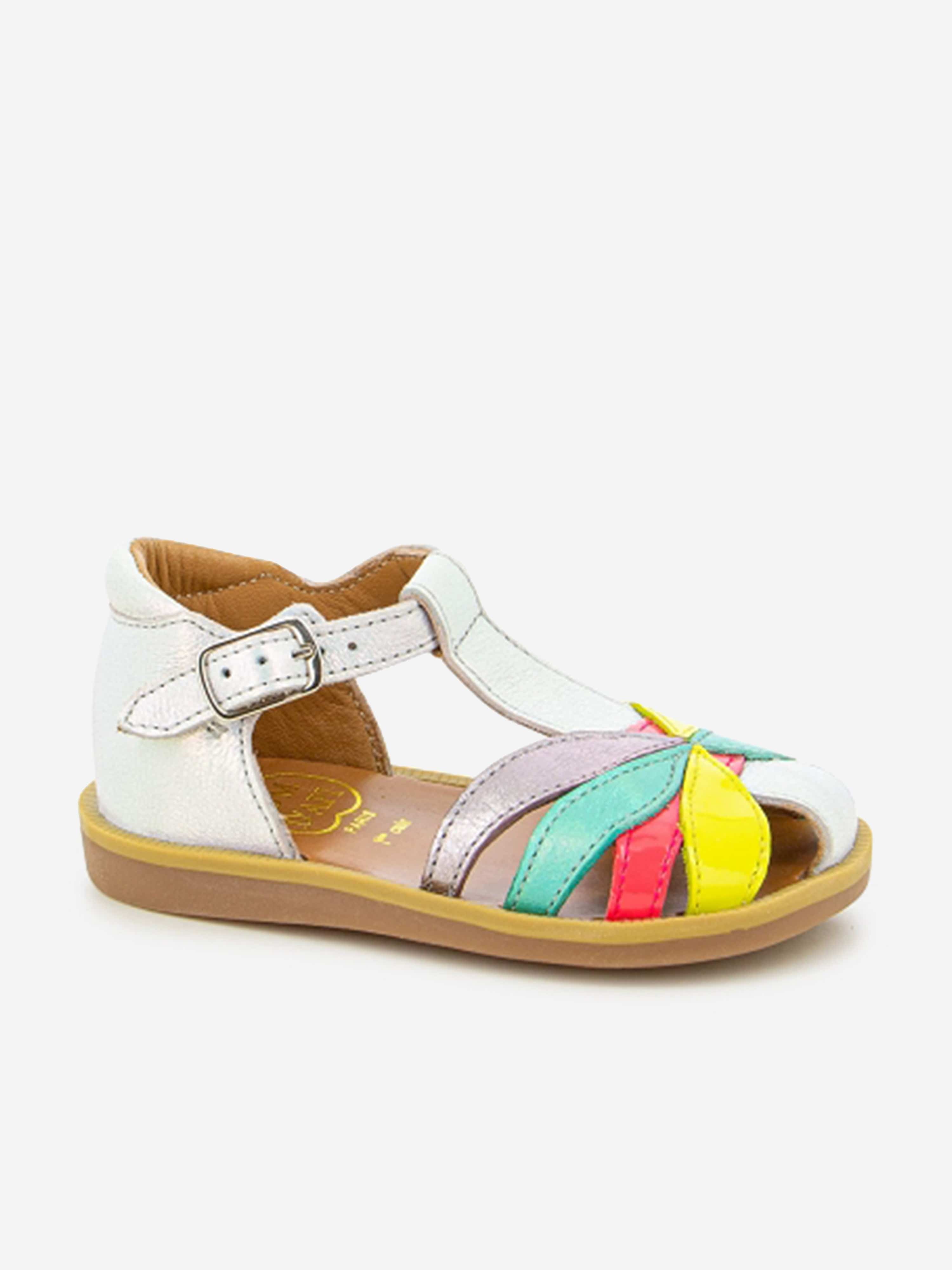 Pom D'Api Girls Leather Poppy Oto Sandals in Multicolour