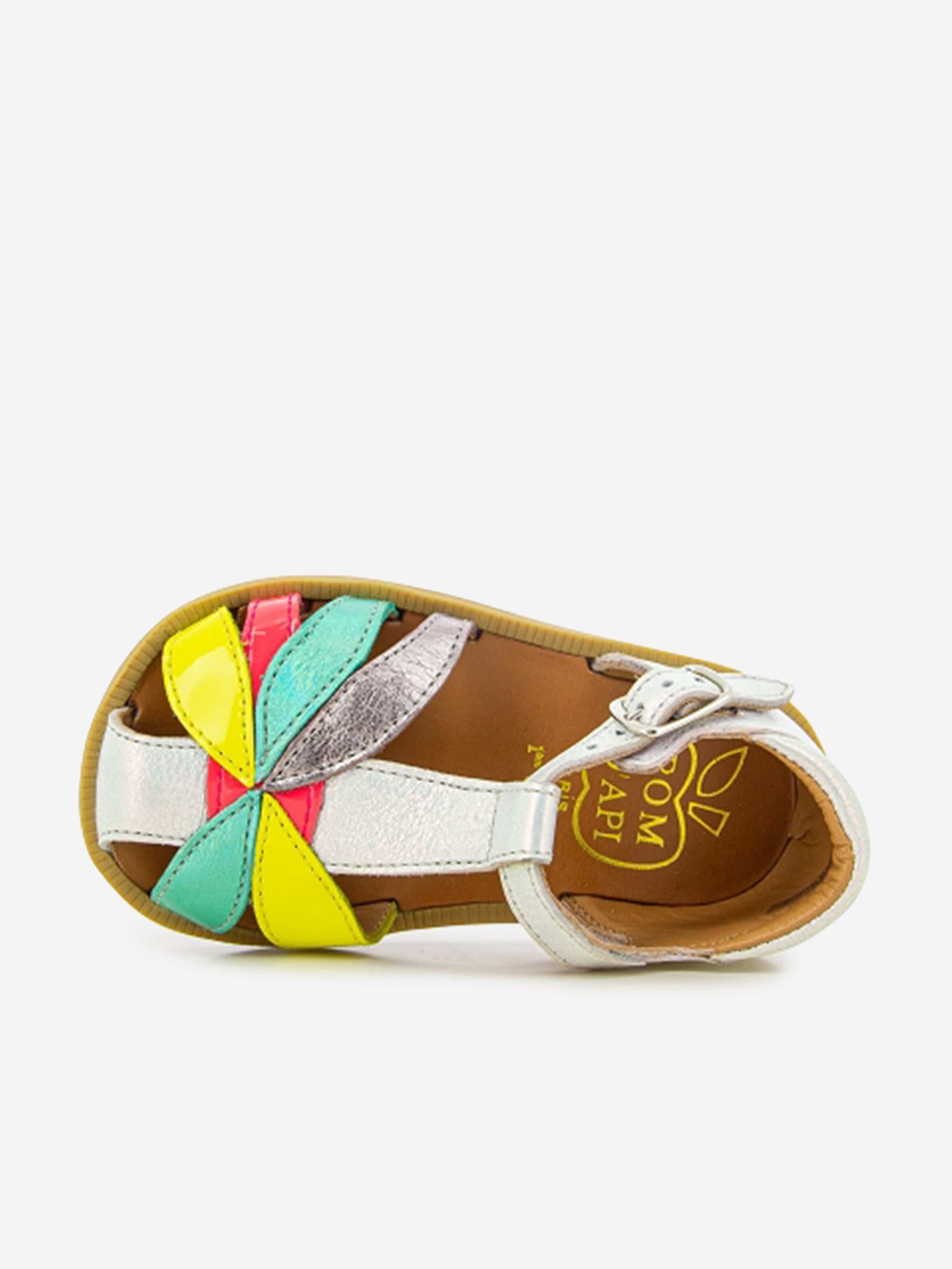 Pom D'Api Girls Leather Poppy Oto Sandals in Multicolour