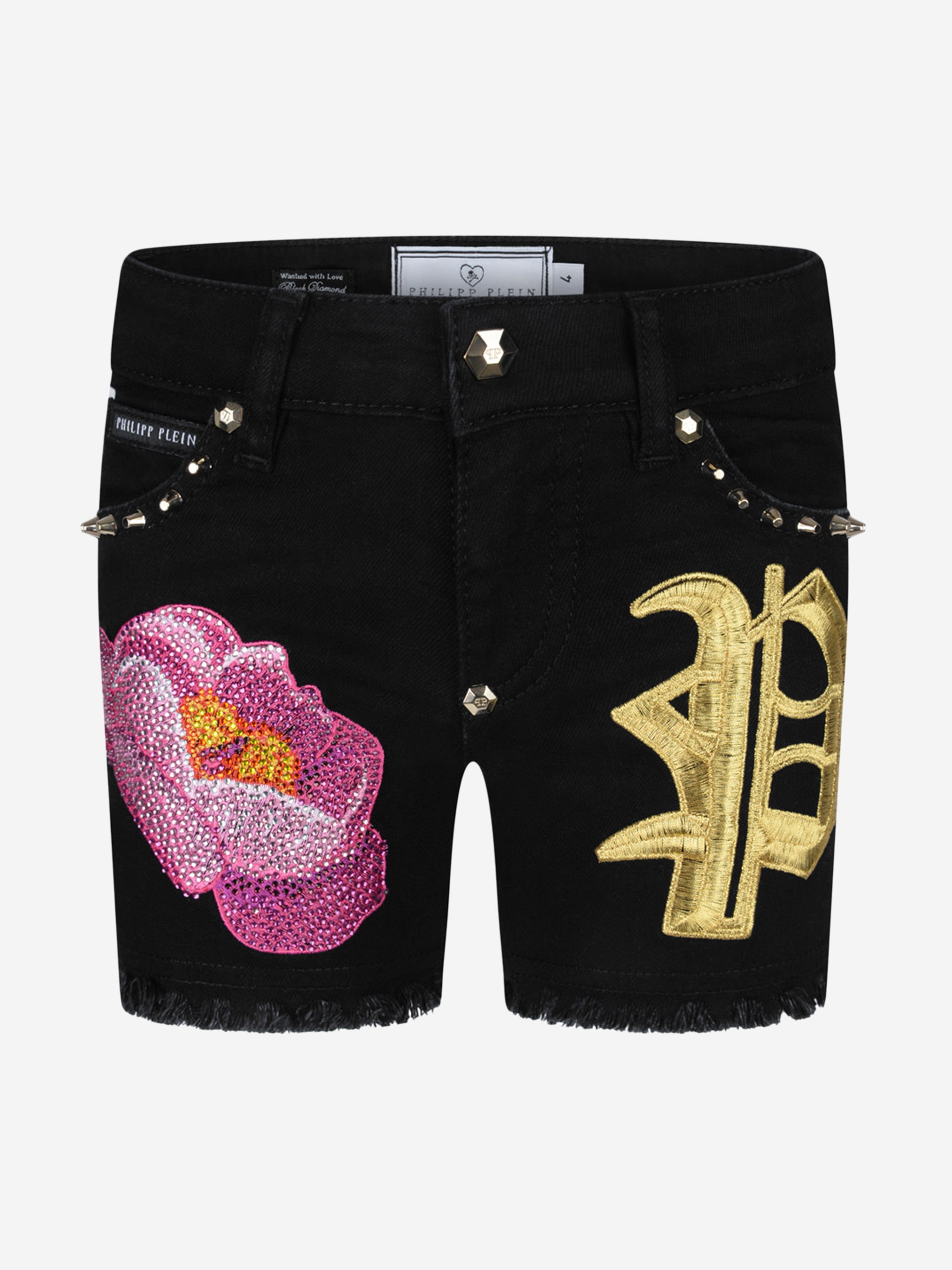 Philipp Plein Girls Denim Nicki Shorts