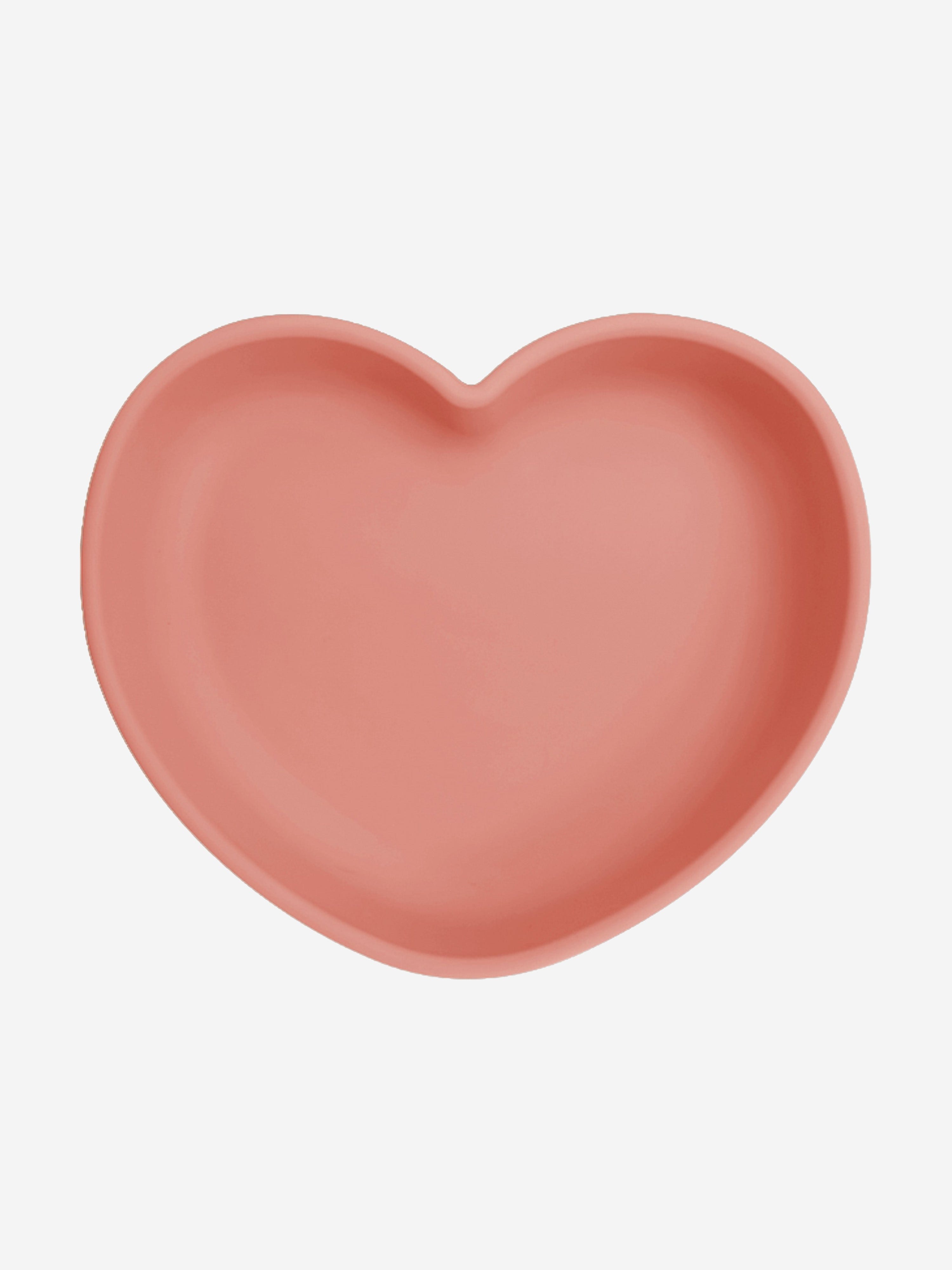 Silicone Heart Shaped Suction Plates in Pink