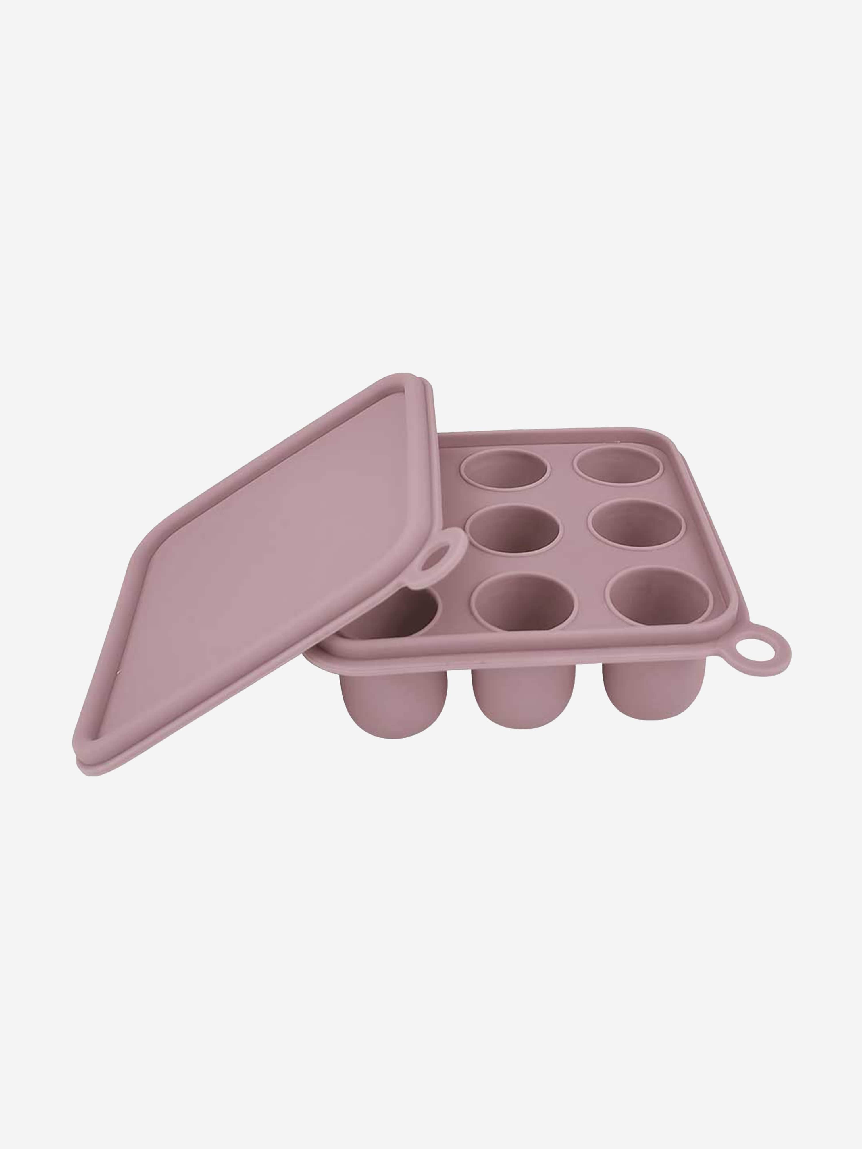 Silicone Baby Freezer Cube Trays with Cover in Purple