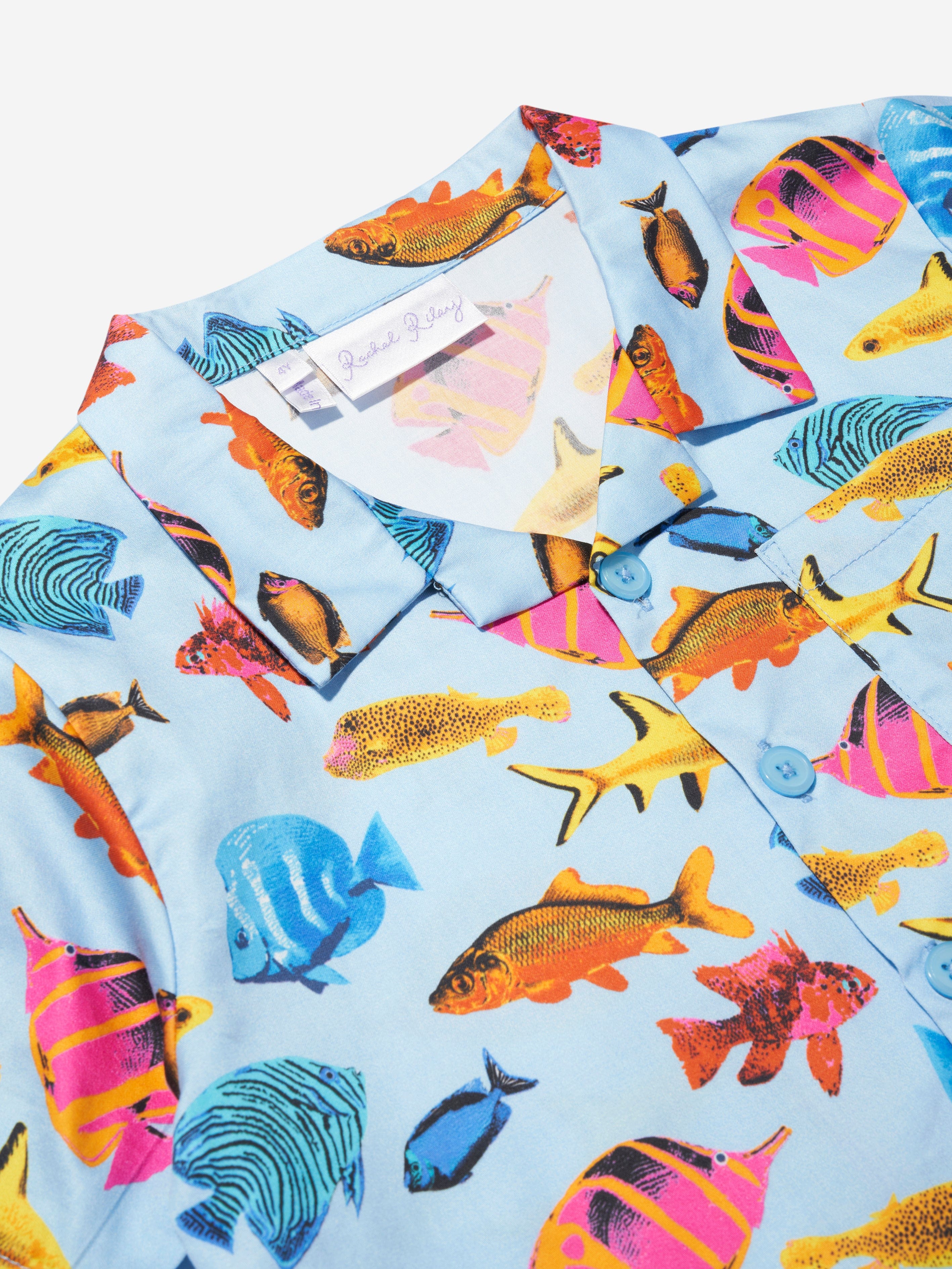 Rachel Riley Boys Tropical Fish Shirt in Multicolour