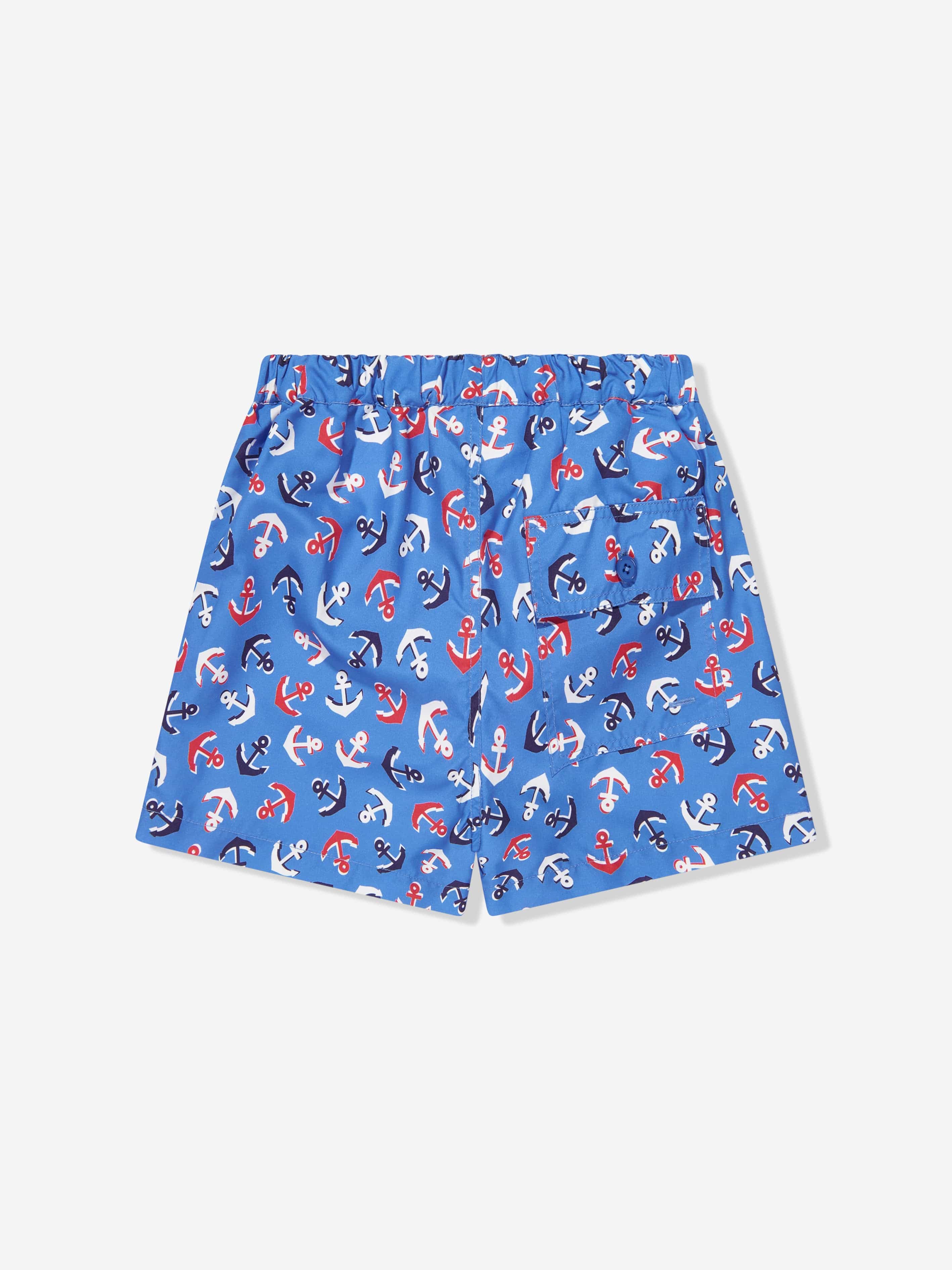 Rachel Riley Boys Anchor Swim Shorts in Blue