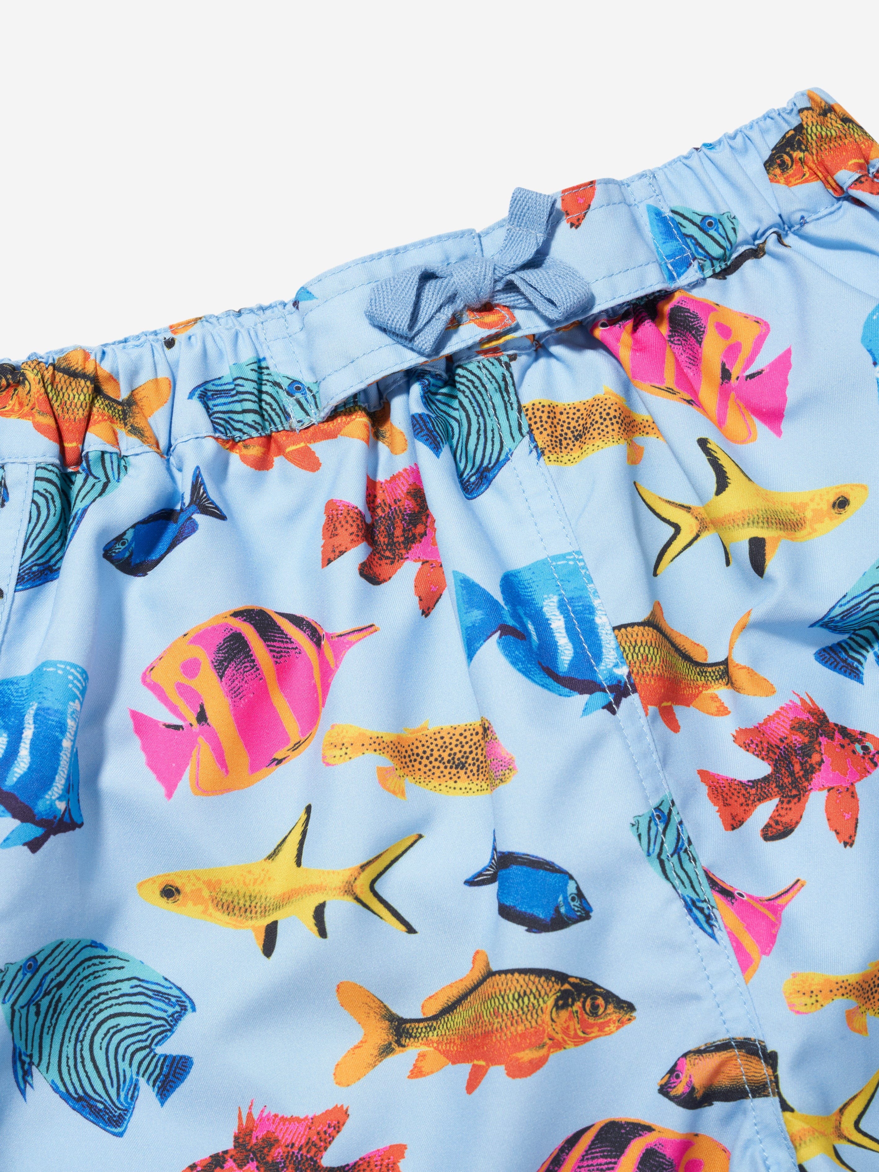 Rachel Riley Boys Tropical Fish Swim Shorts in Multicolour