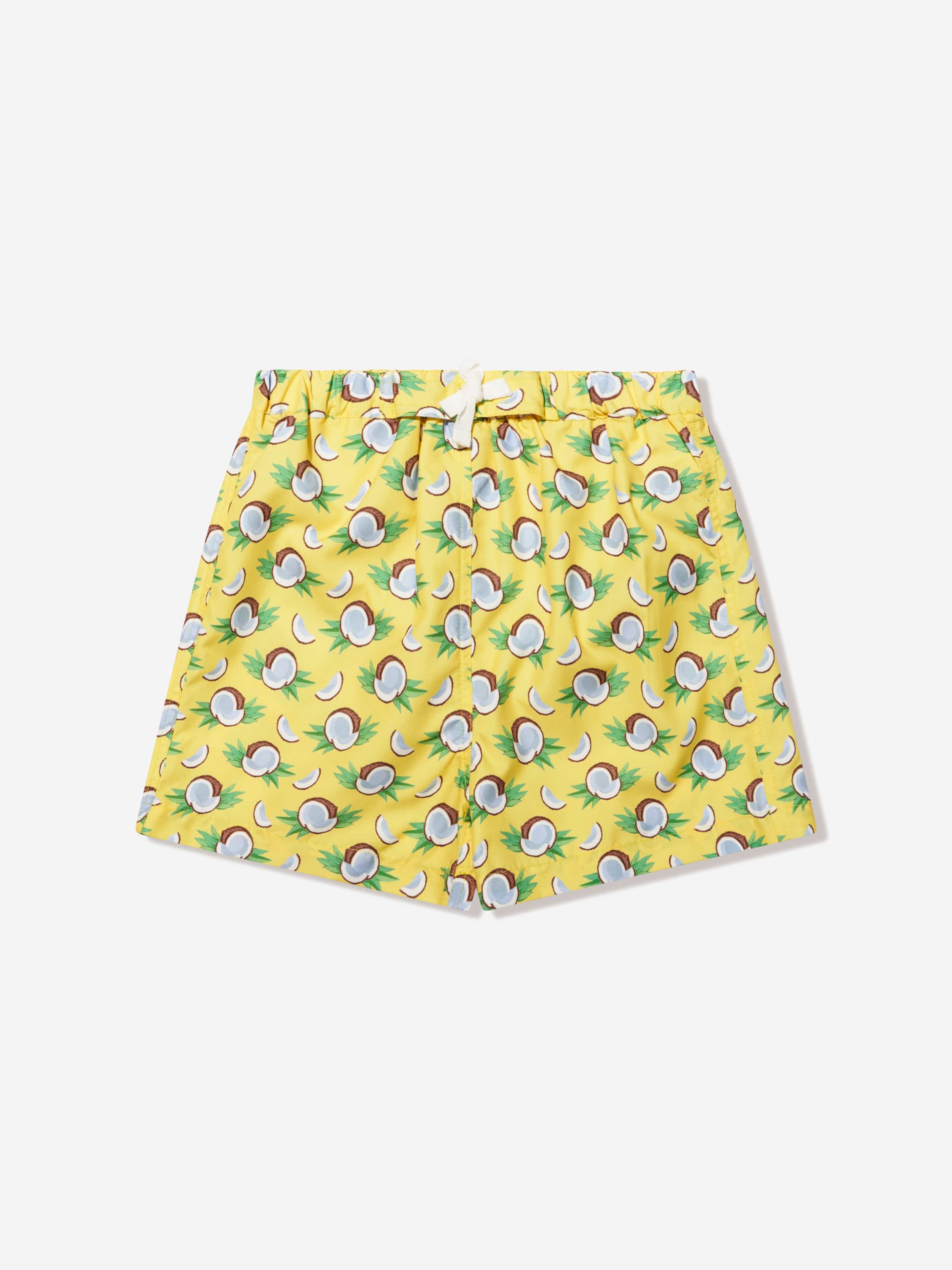 Rachel Riley Boys Coconut Swim Shorts in Yellow