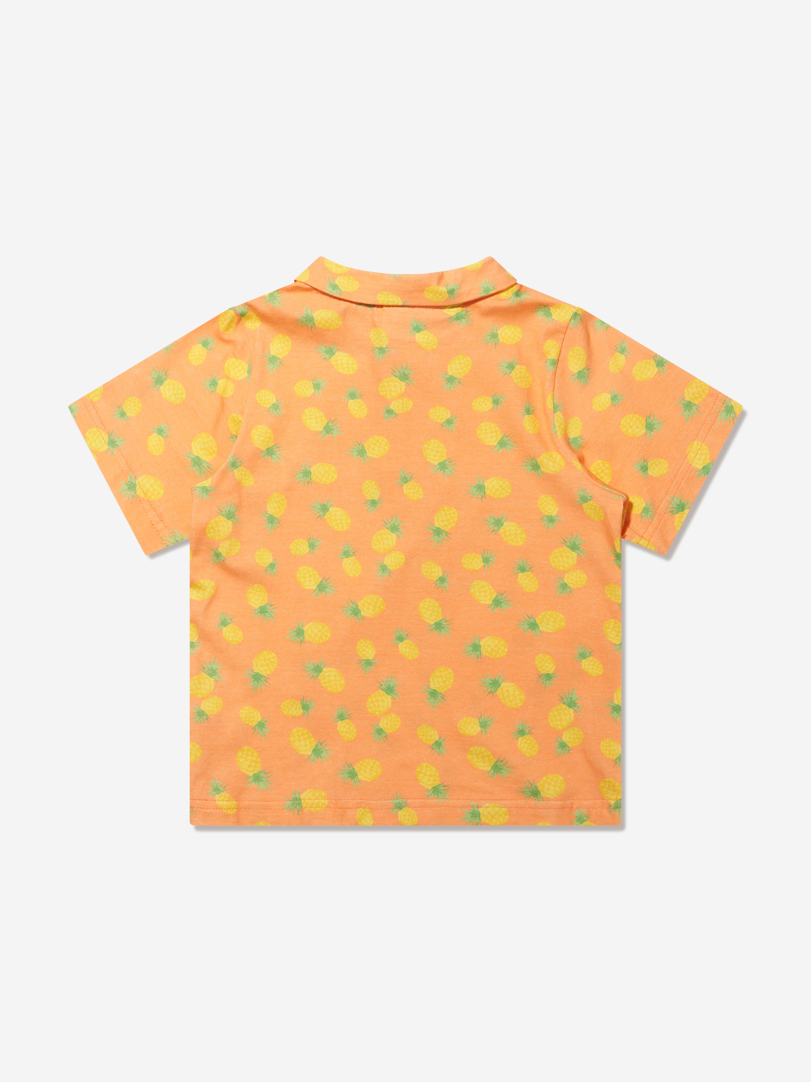 Rachel Riley Boys Pineapple Polo Shirt in Orange