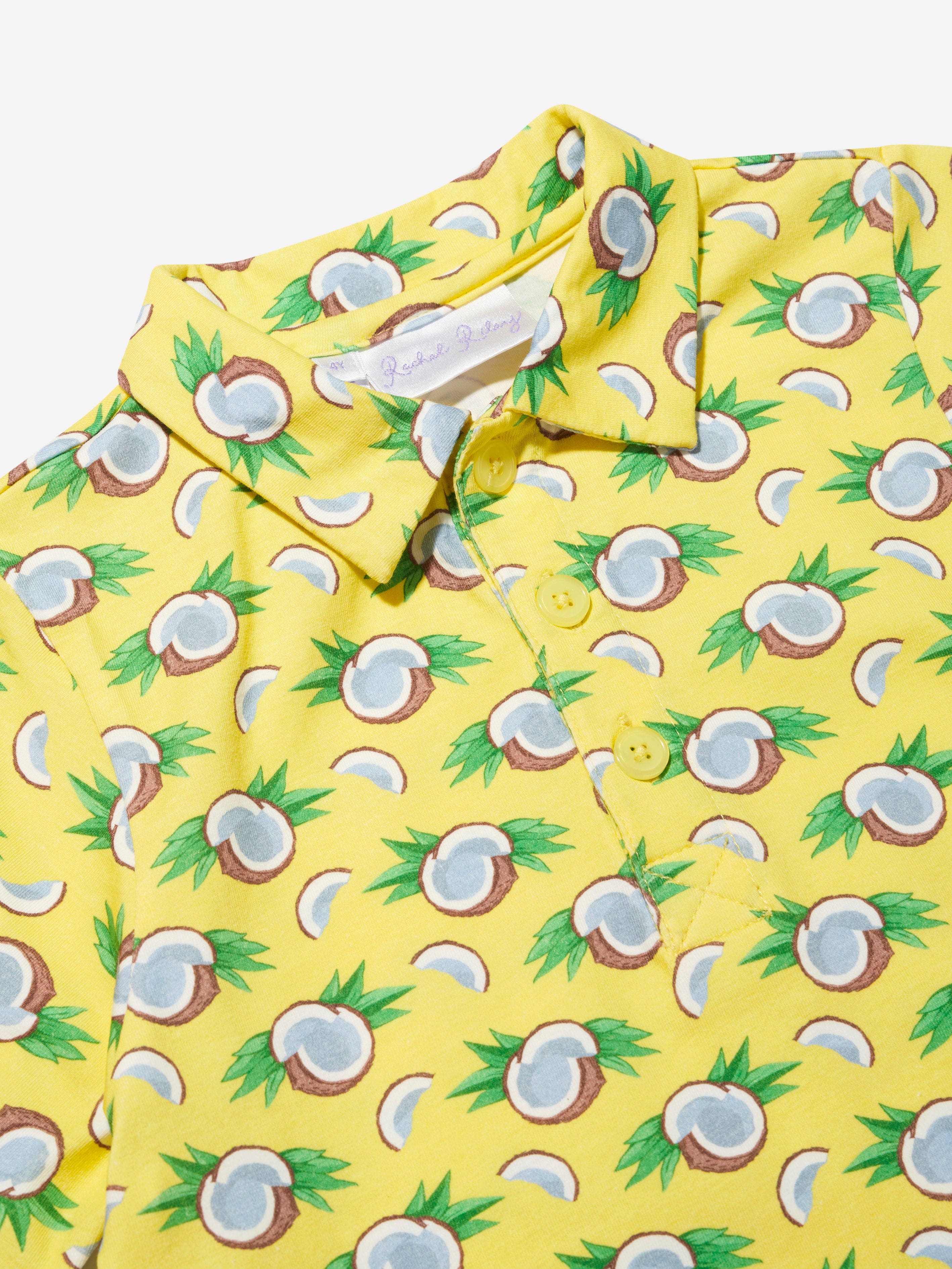 Rachel Riley Boys Coconut Polo Shirt in Yellow