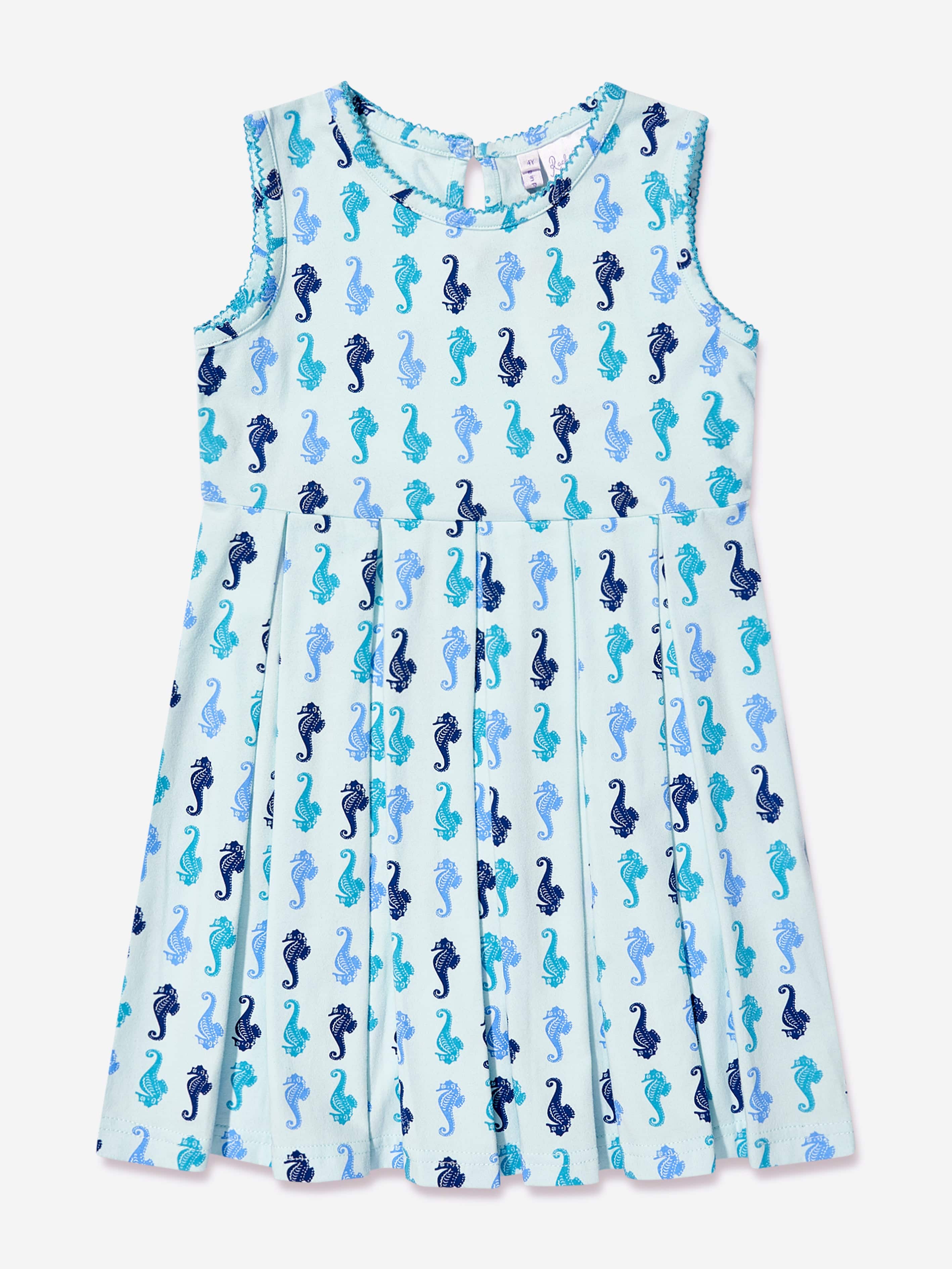 Rachel Riley Girls Seahorse Dress in Blue