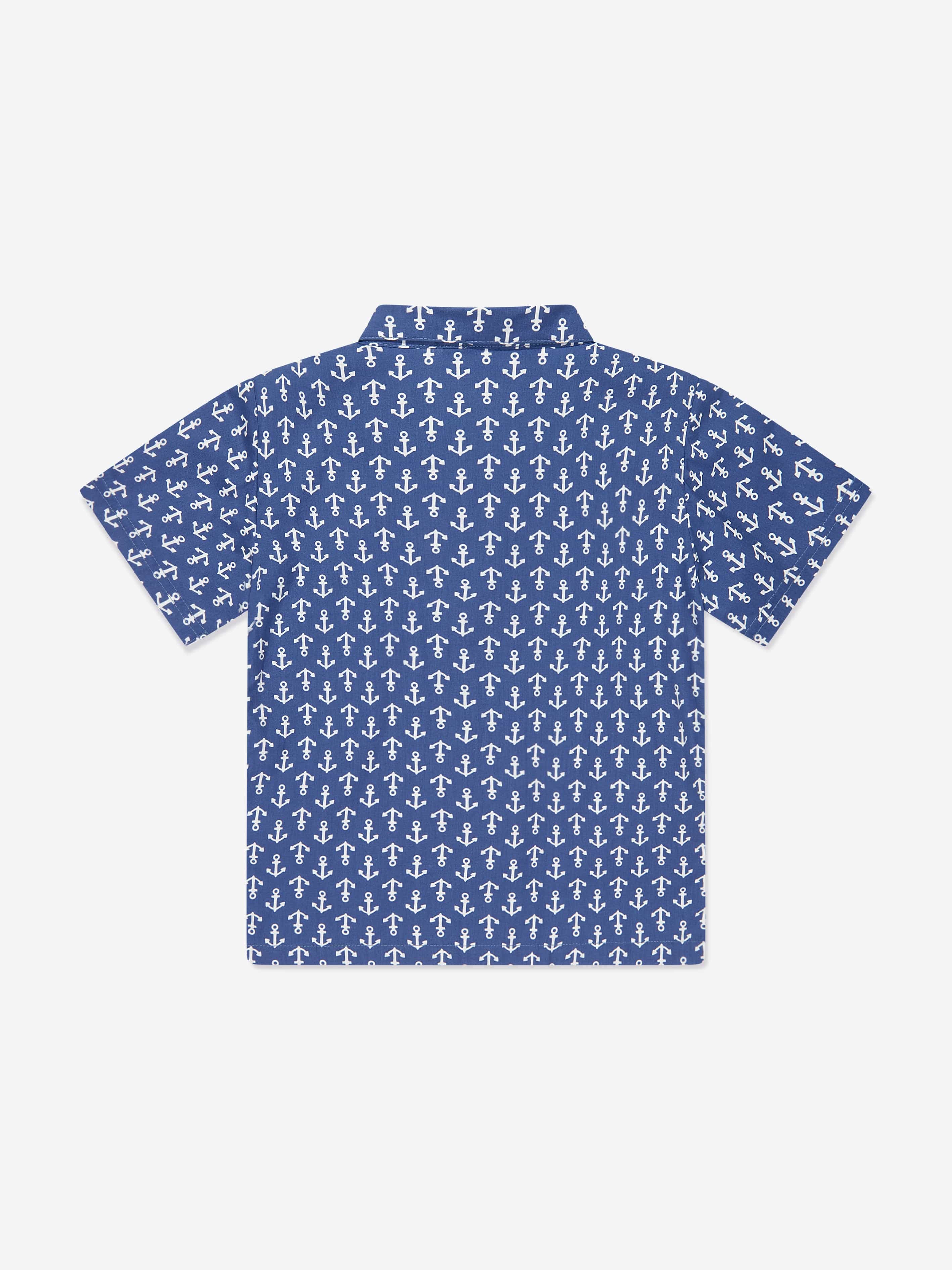 Rachel Riley Boys Anchor Shirt in Navy