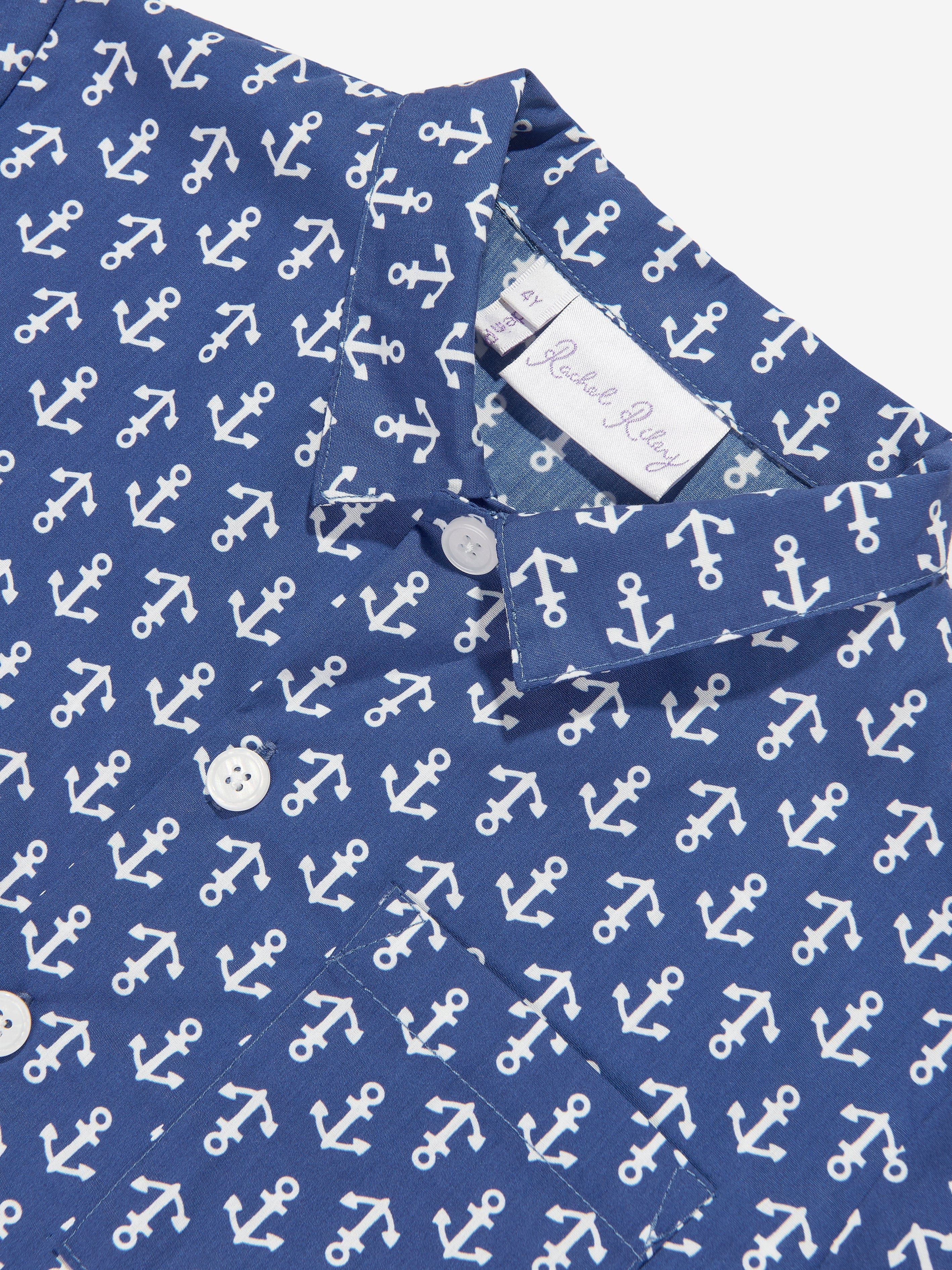 Rachel Riley Boys Anchor Shirt in Navy