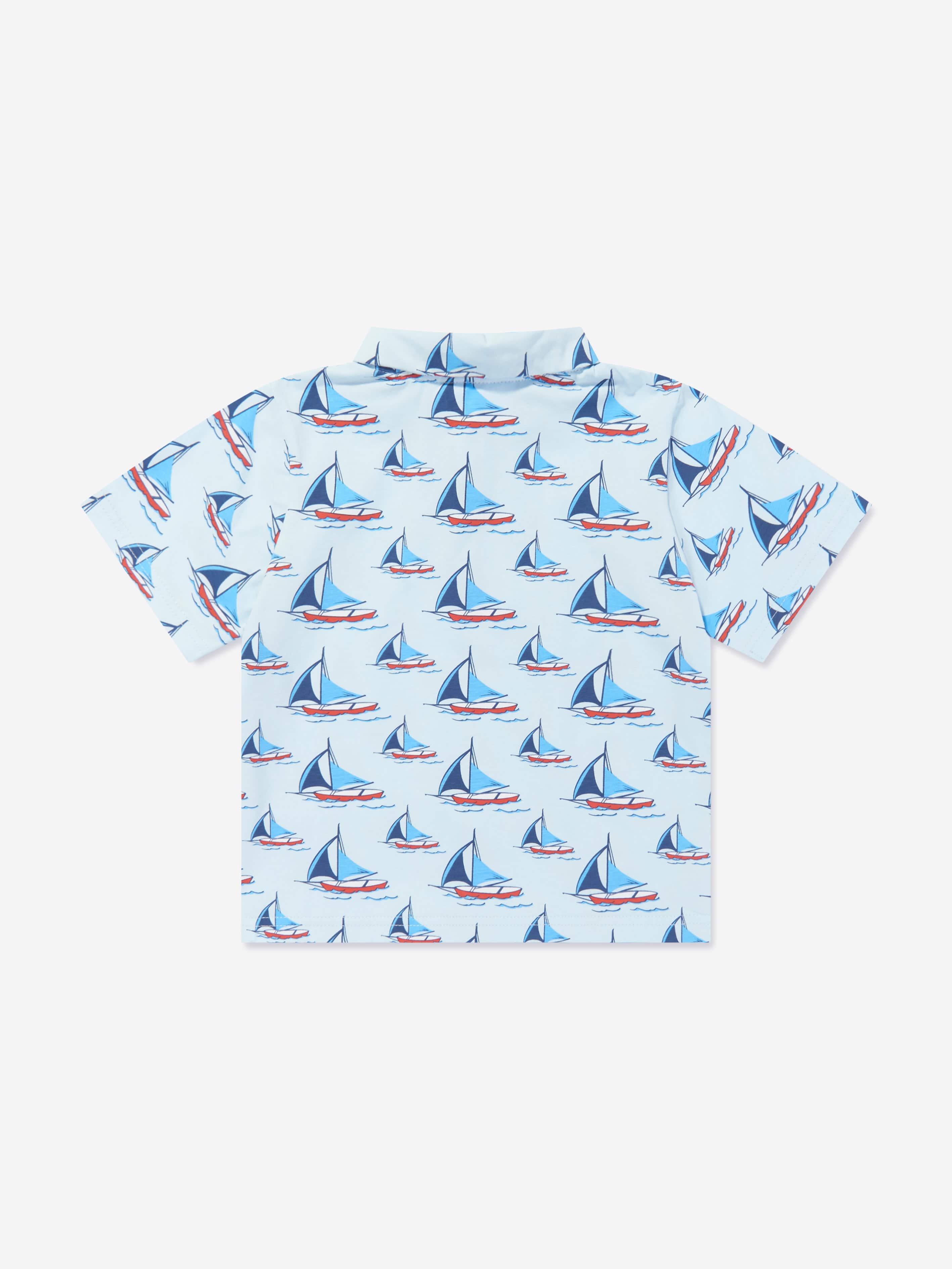 Rachel Riley Boys Sailboat Polo Shirt in Blue