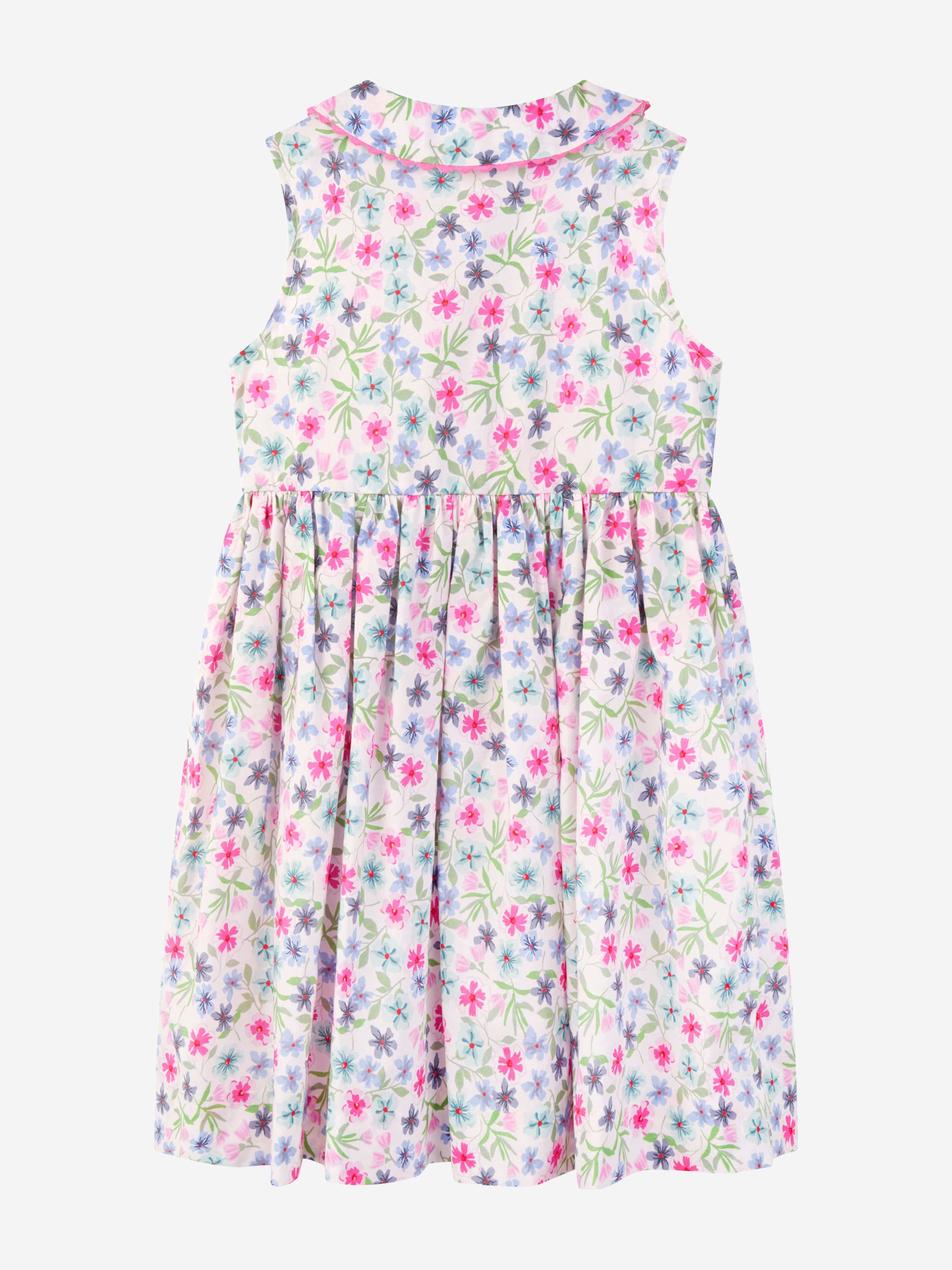 Rachel Riley Girls Aster Sleeveless Button Front Dress in Pink