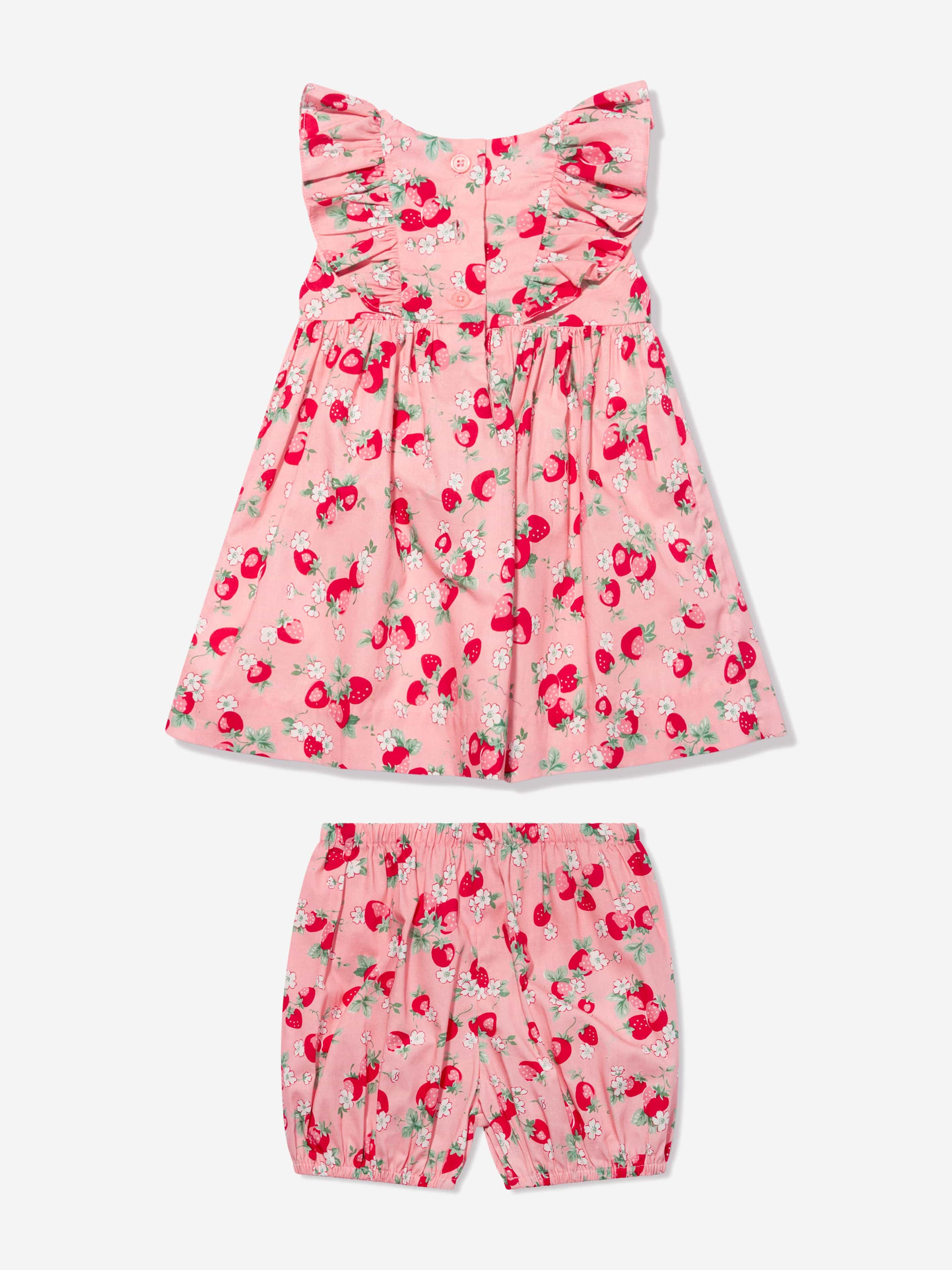 Rachel Riley Baby Girls Strawberry Sundress And Bloomers in Pink