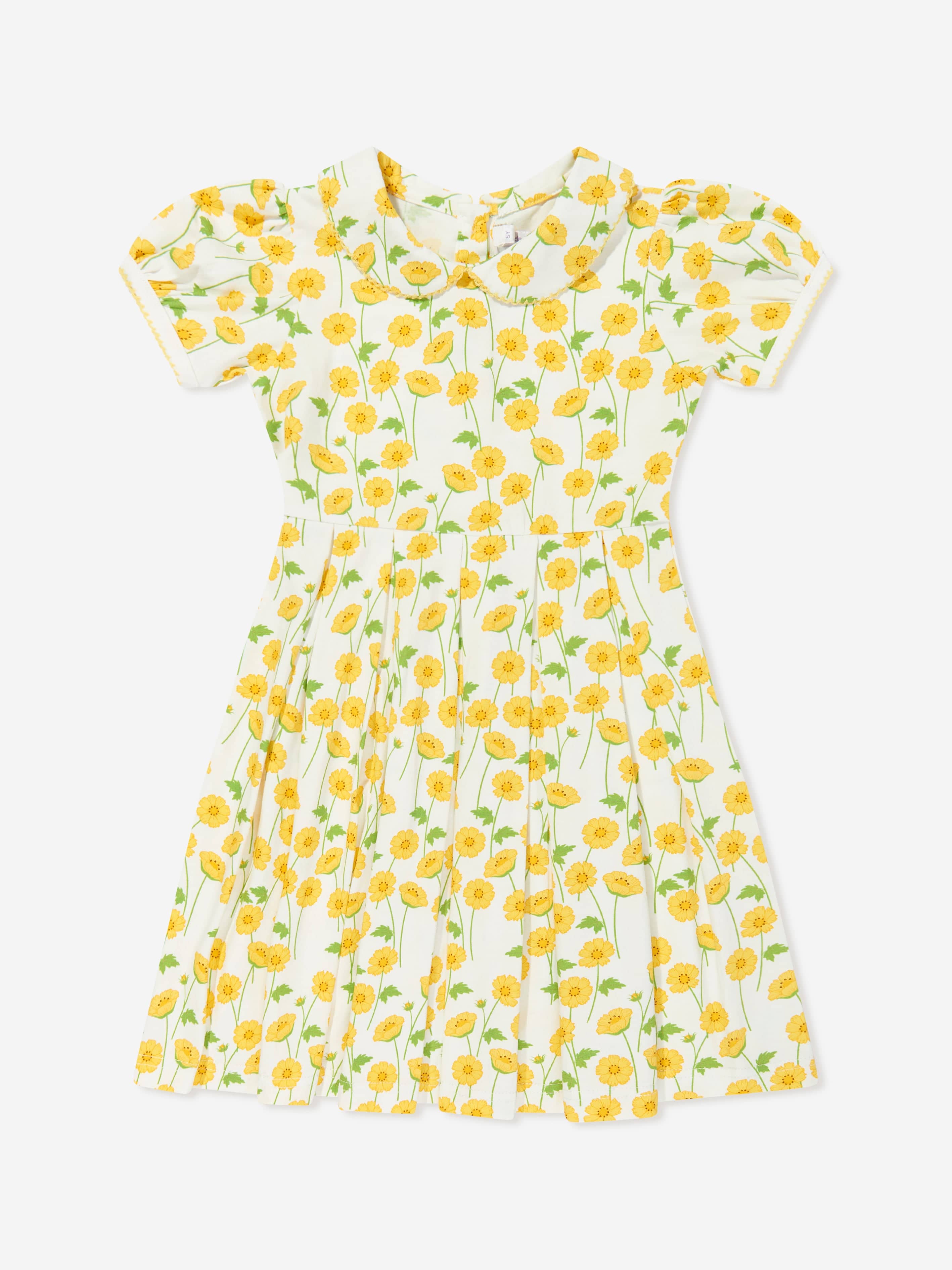 Rachel Riley Girls Buttercup Jersey Dress in Yellow