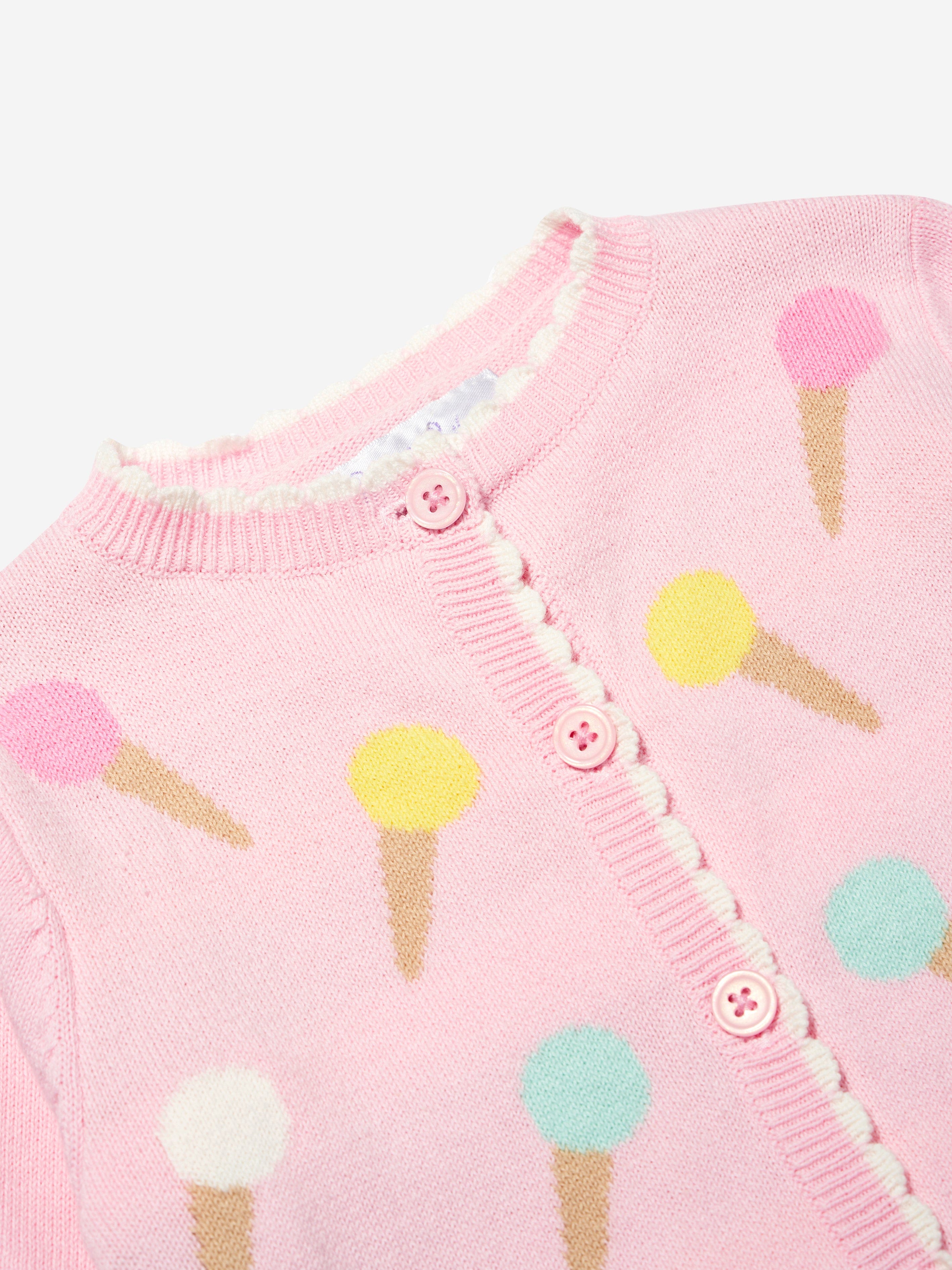 Rachel Riley Baby Girls Ice Cream Cardigan in Pink