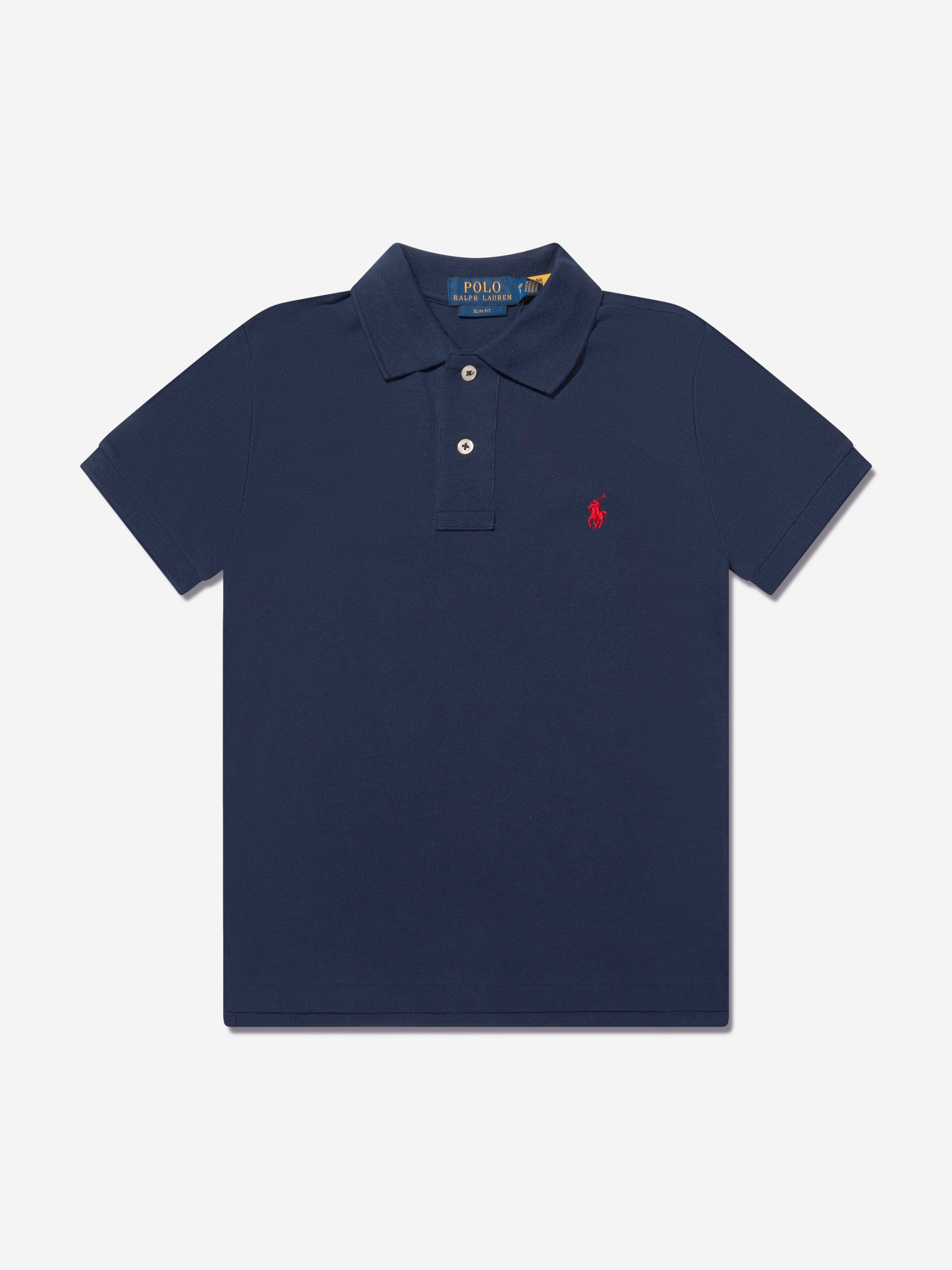 Ralph Lauren Boys Navy Custom Fit Polo Top