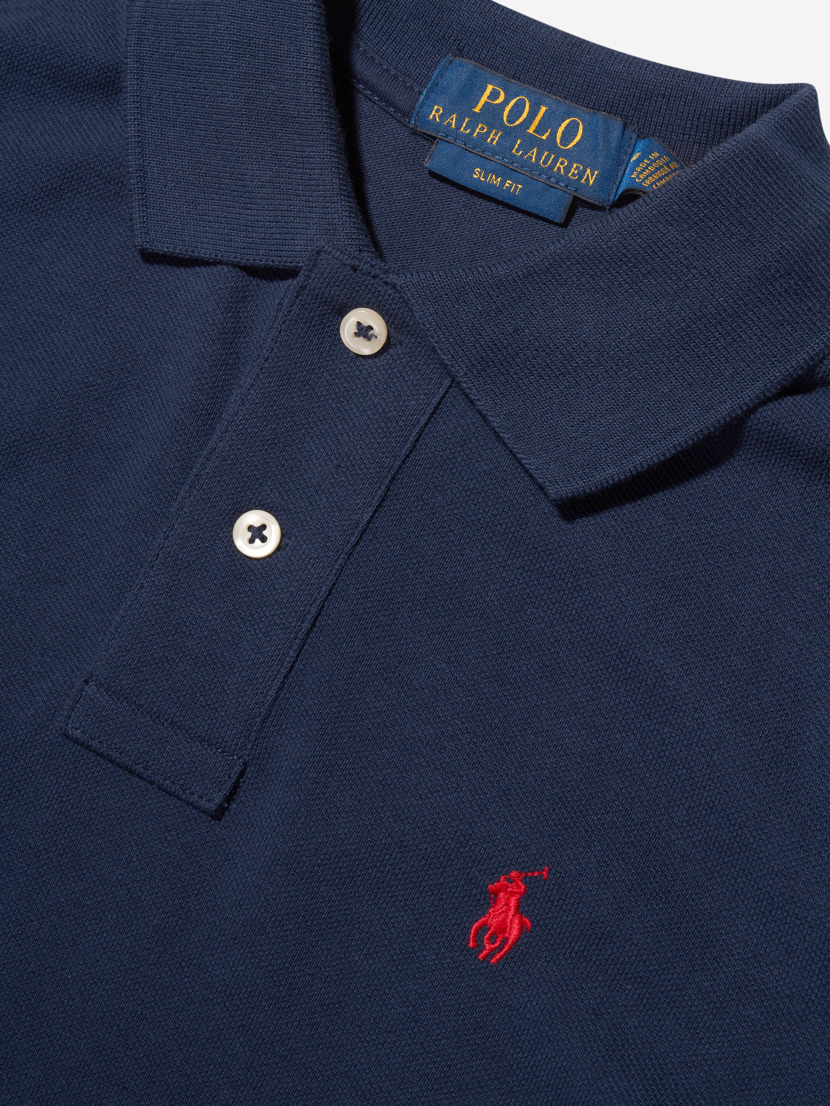 Ralph Lauren Boys Navy Custom Fit Polo Top