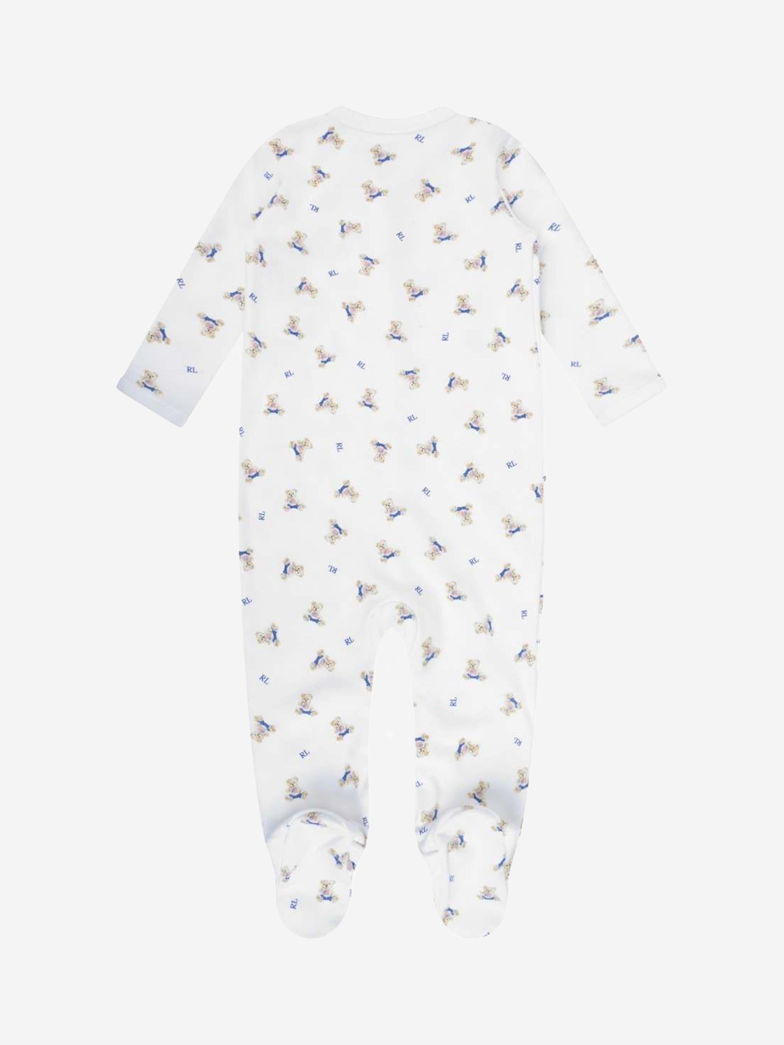 Ralph Lauren Baby Boys Bear Babygrow in White