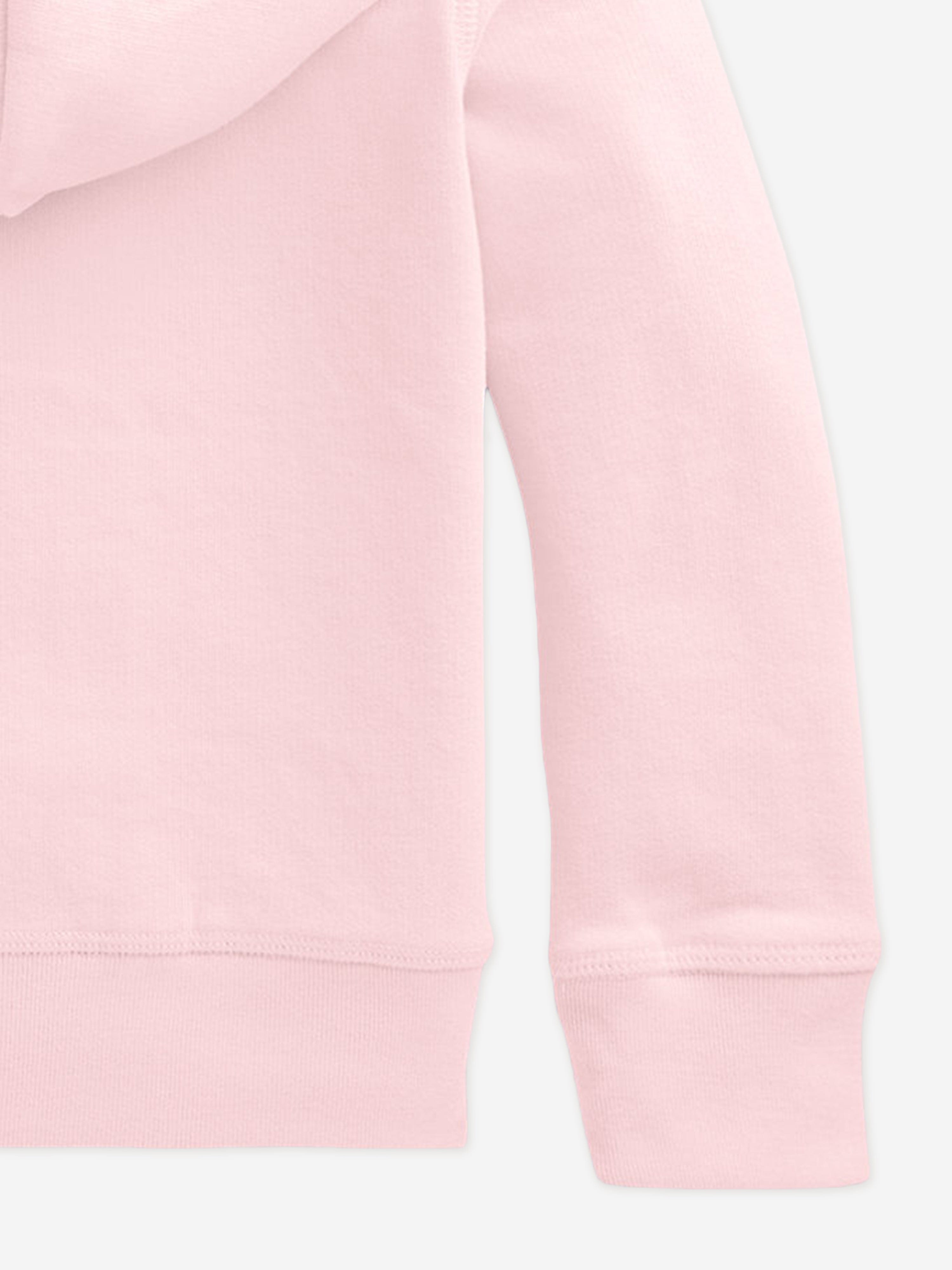 Ralph Lauren Girls Logo Zip Up Top in Pink