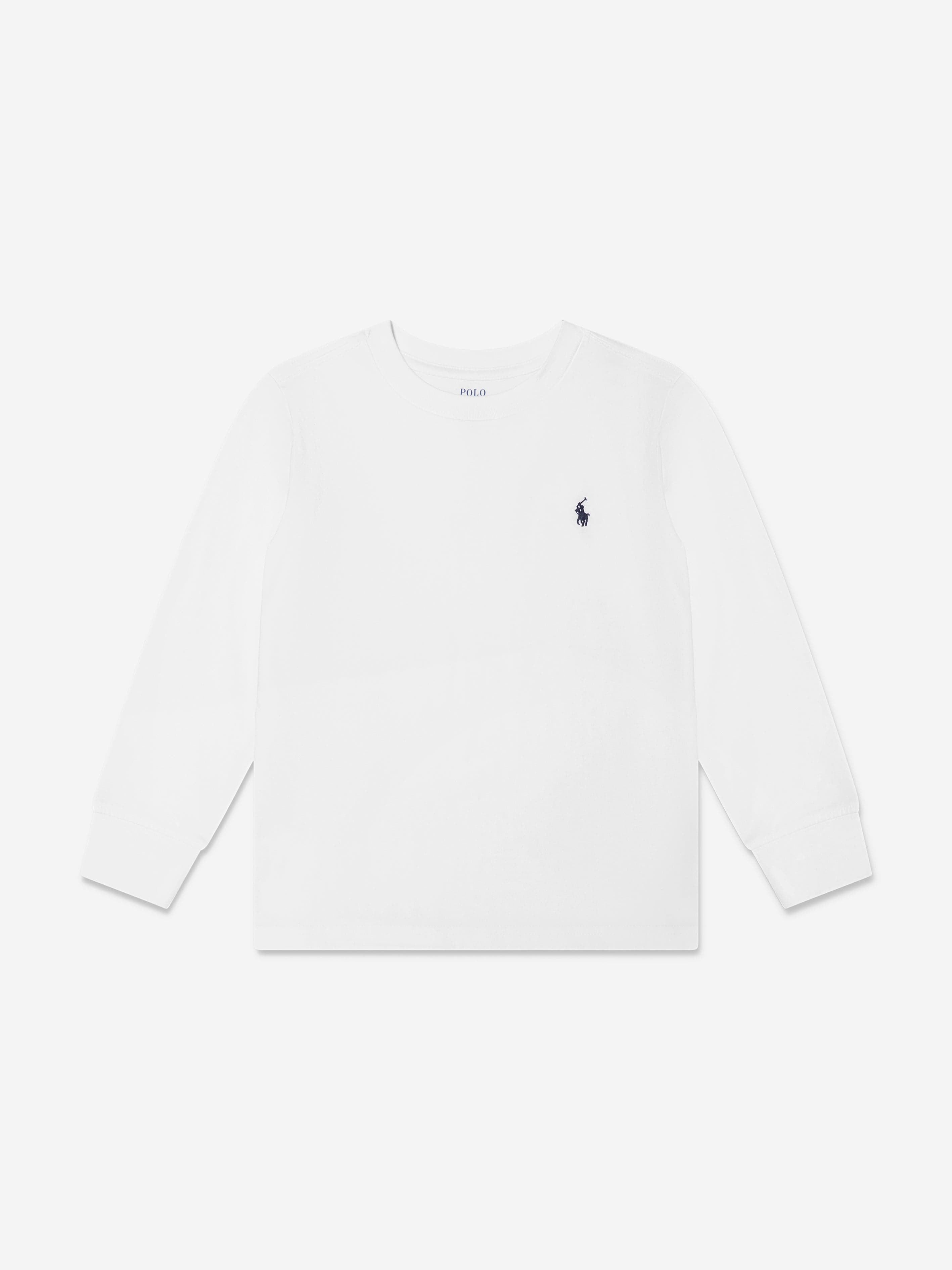 Ralph Lauren Boys Long Sleeve T-Shirt in White