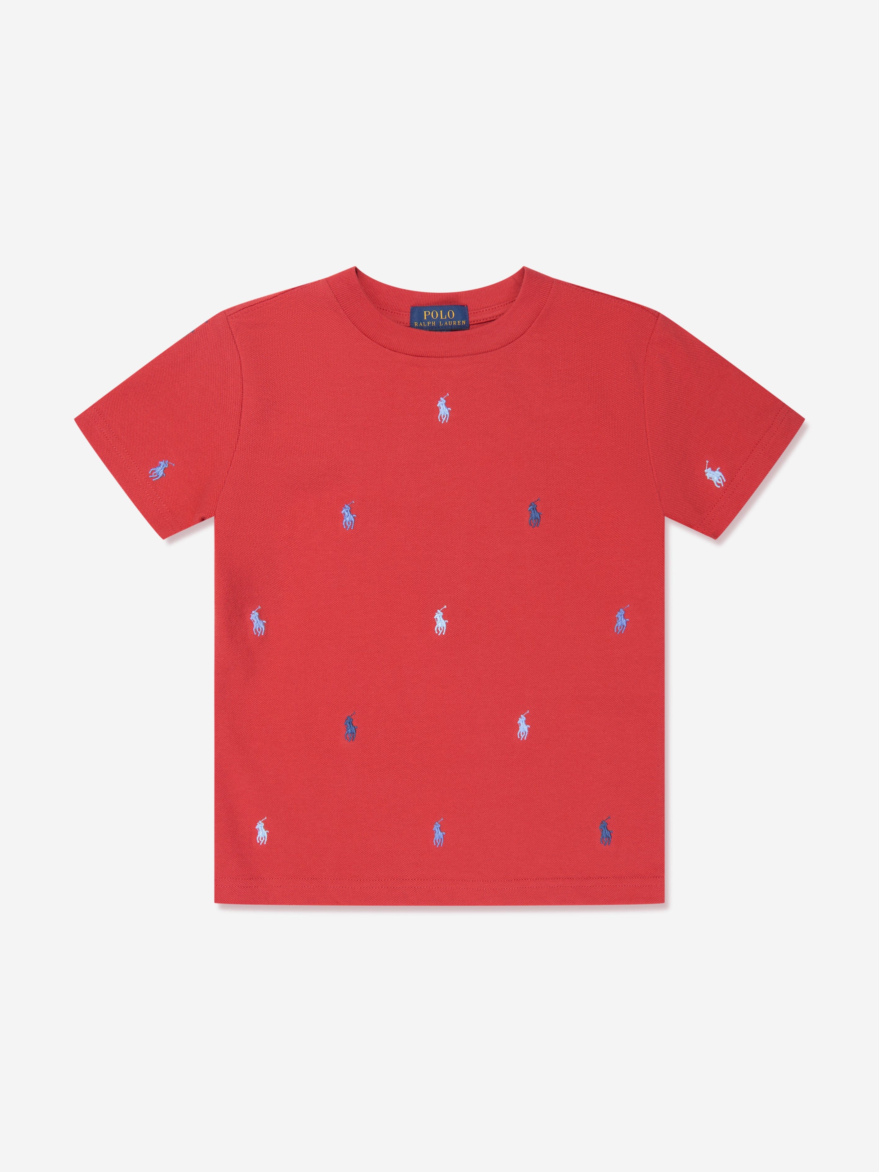 Ralph Lauren Boys Logo T-Shirt in in Red