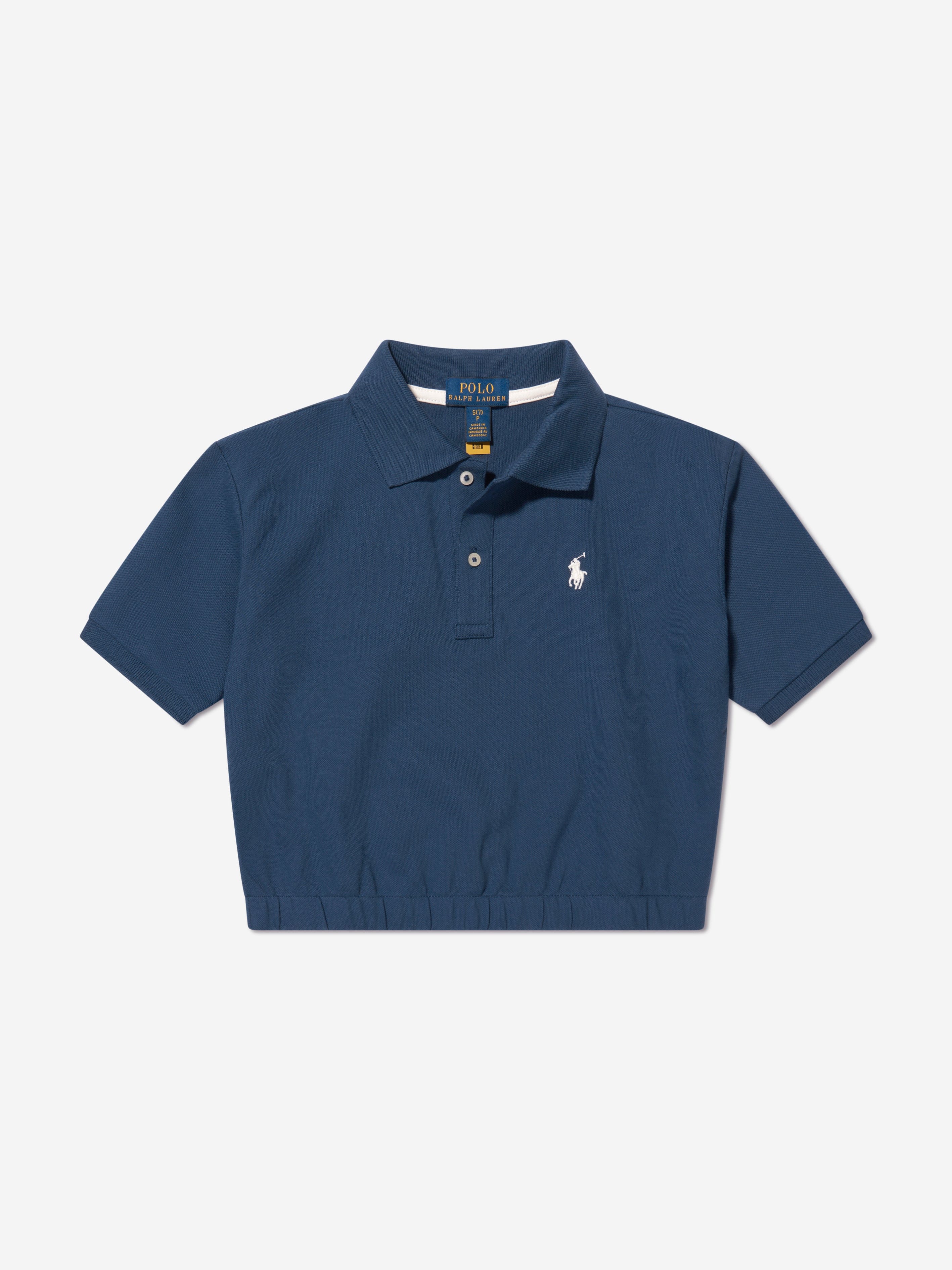 Ralph Lauren Girls Logo Polo Shirt in Navy