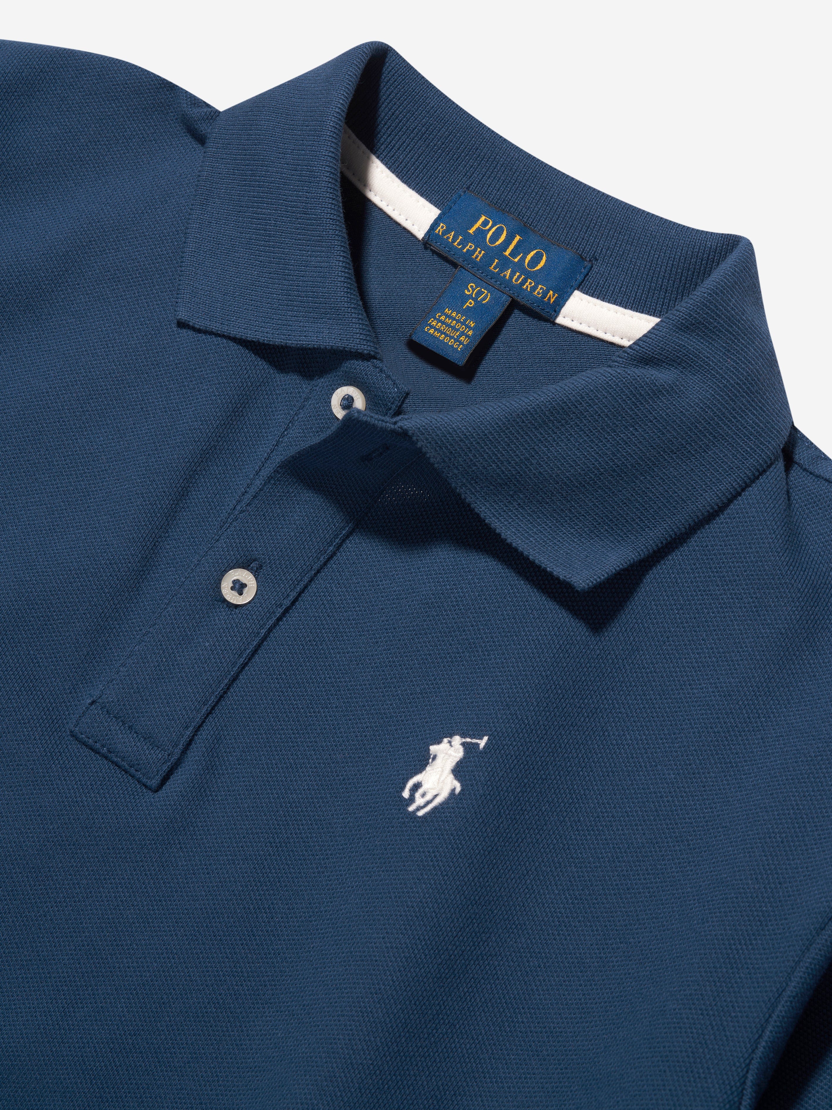 Ralph Lauren Girls Logo Polo Shirt in Navy