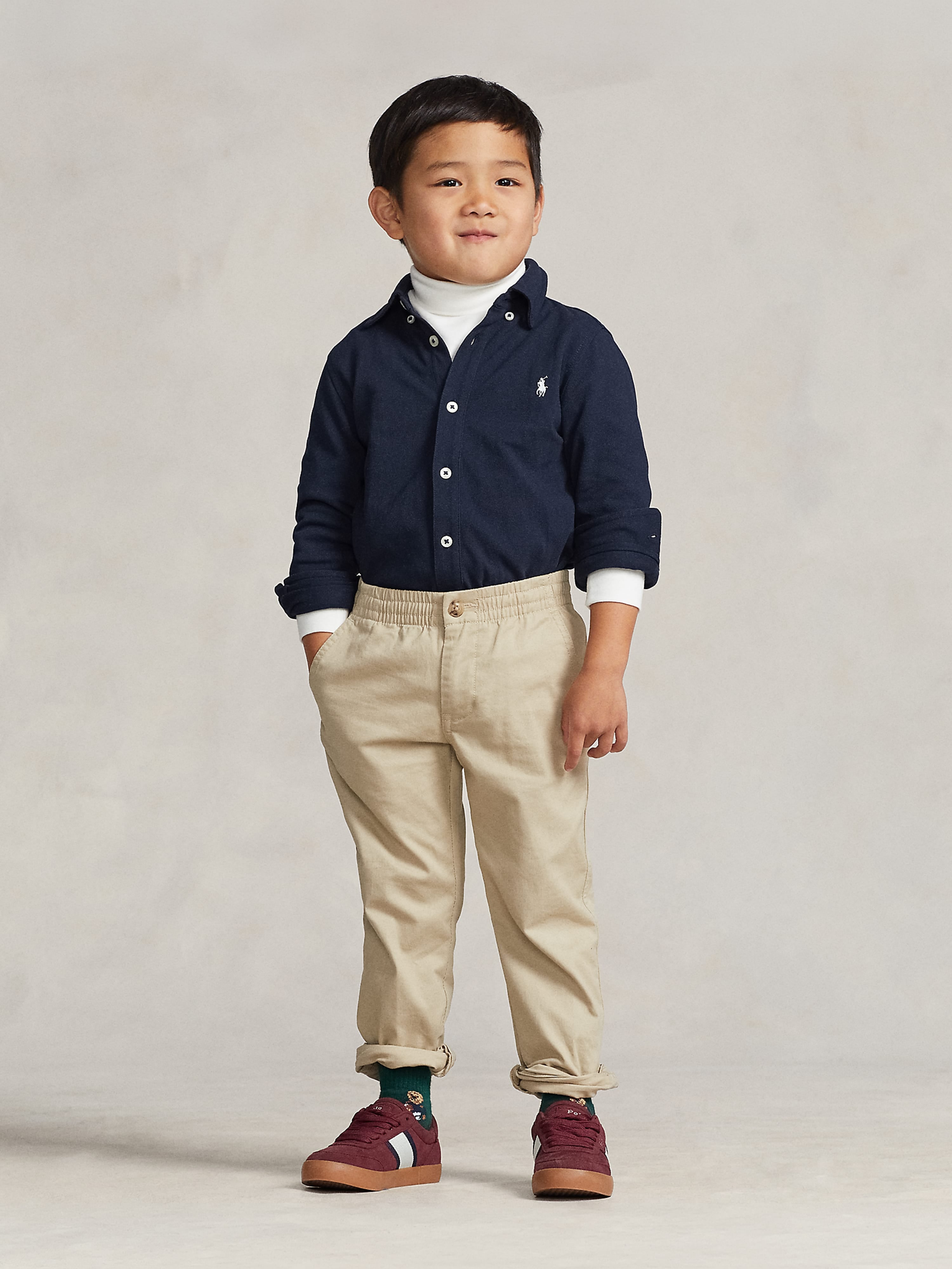 Ralph Lauren Boys Logo Shirt in Navy