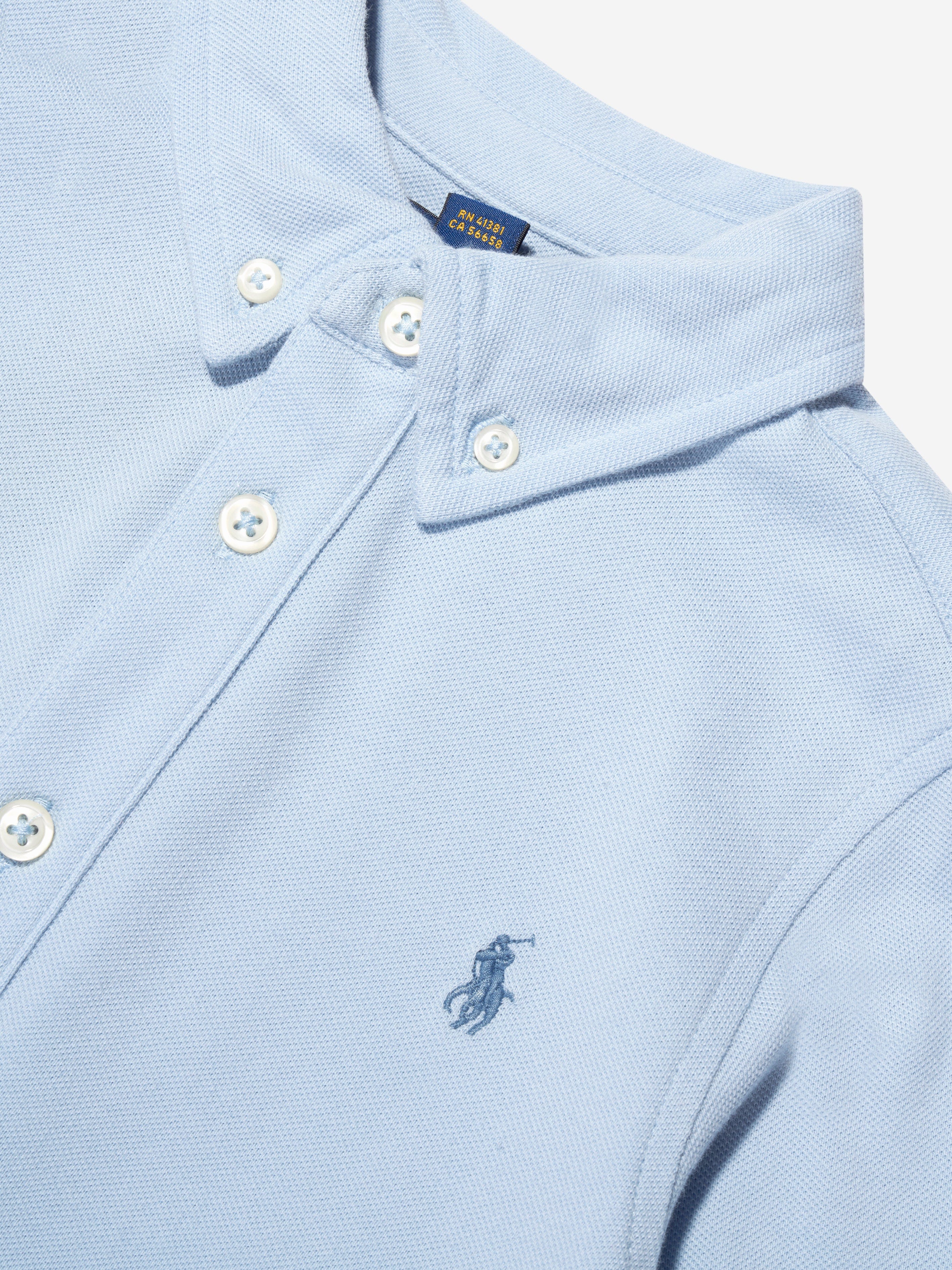 Ralph Lauren Boys Mesh Sport Shirt in Blue