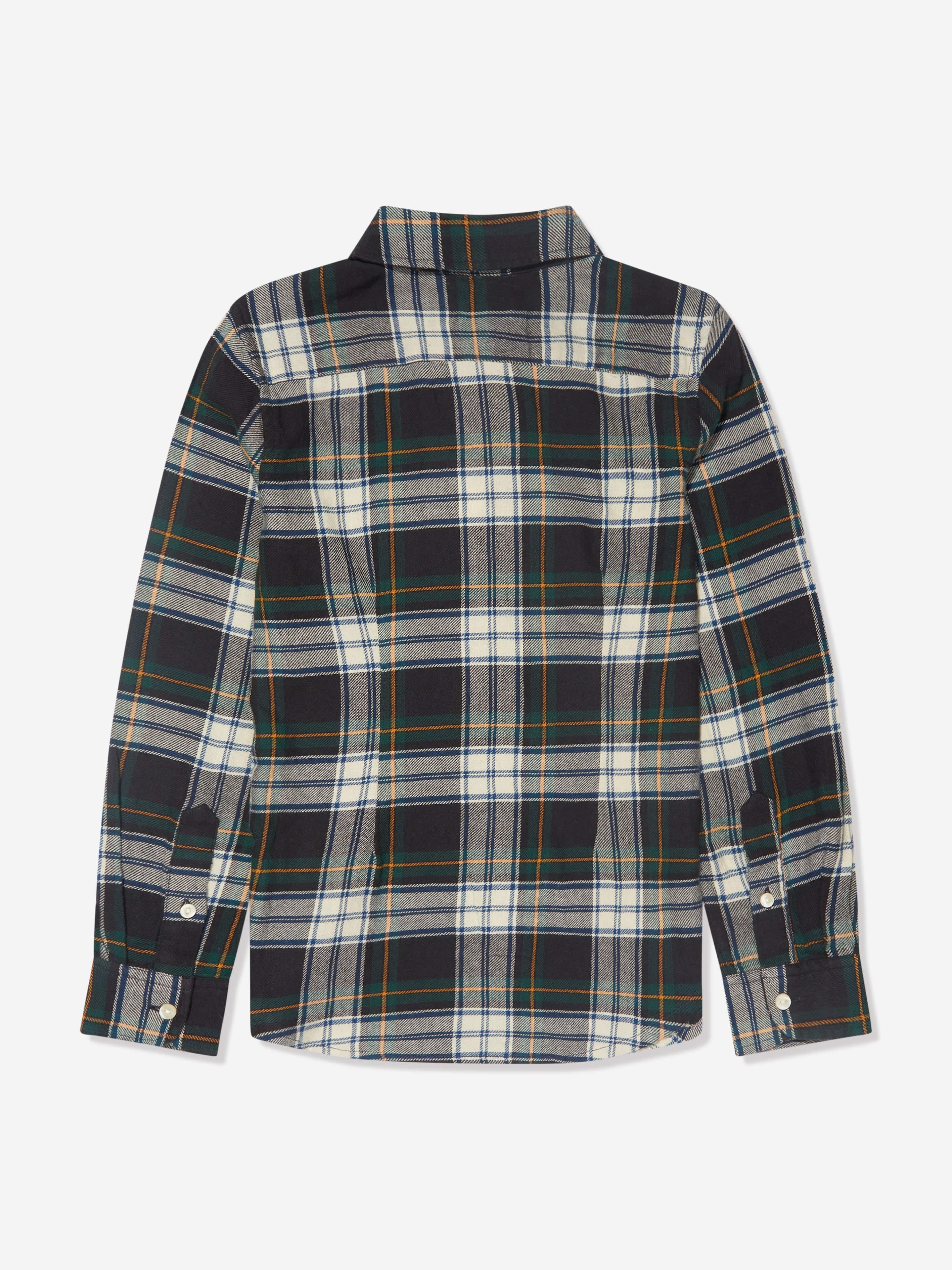 Ralph Lauren Girls Plaid Ruffle Shirt in Green