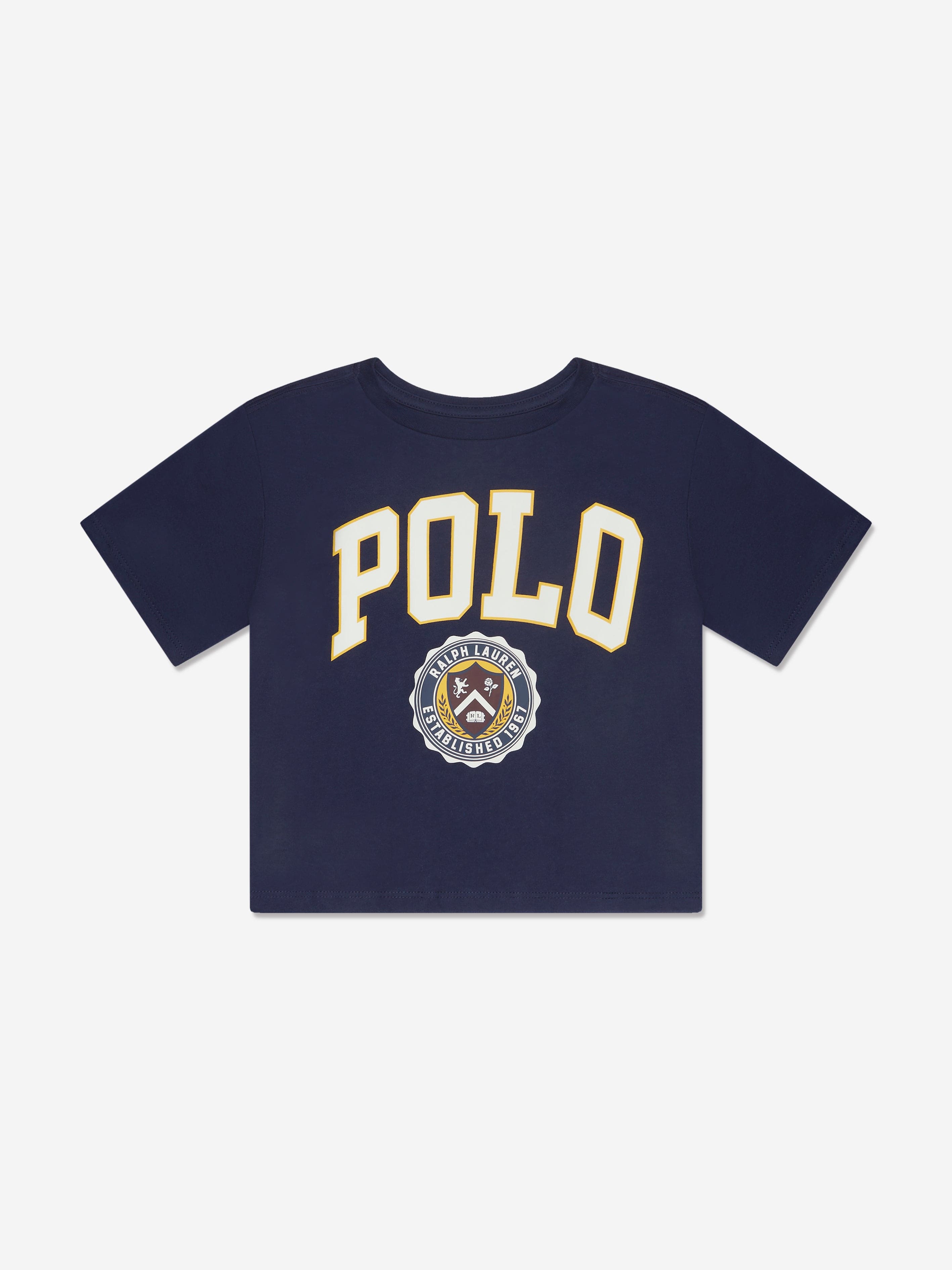 Ralph Lauren Girls Varsity Polo T-Shirt in Navy