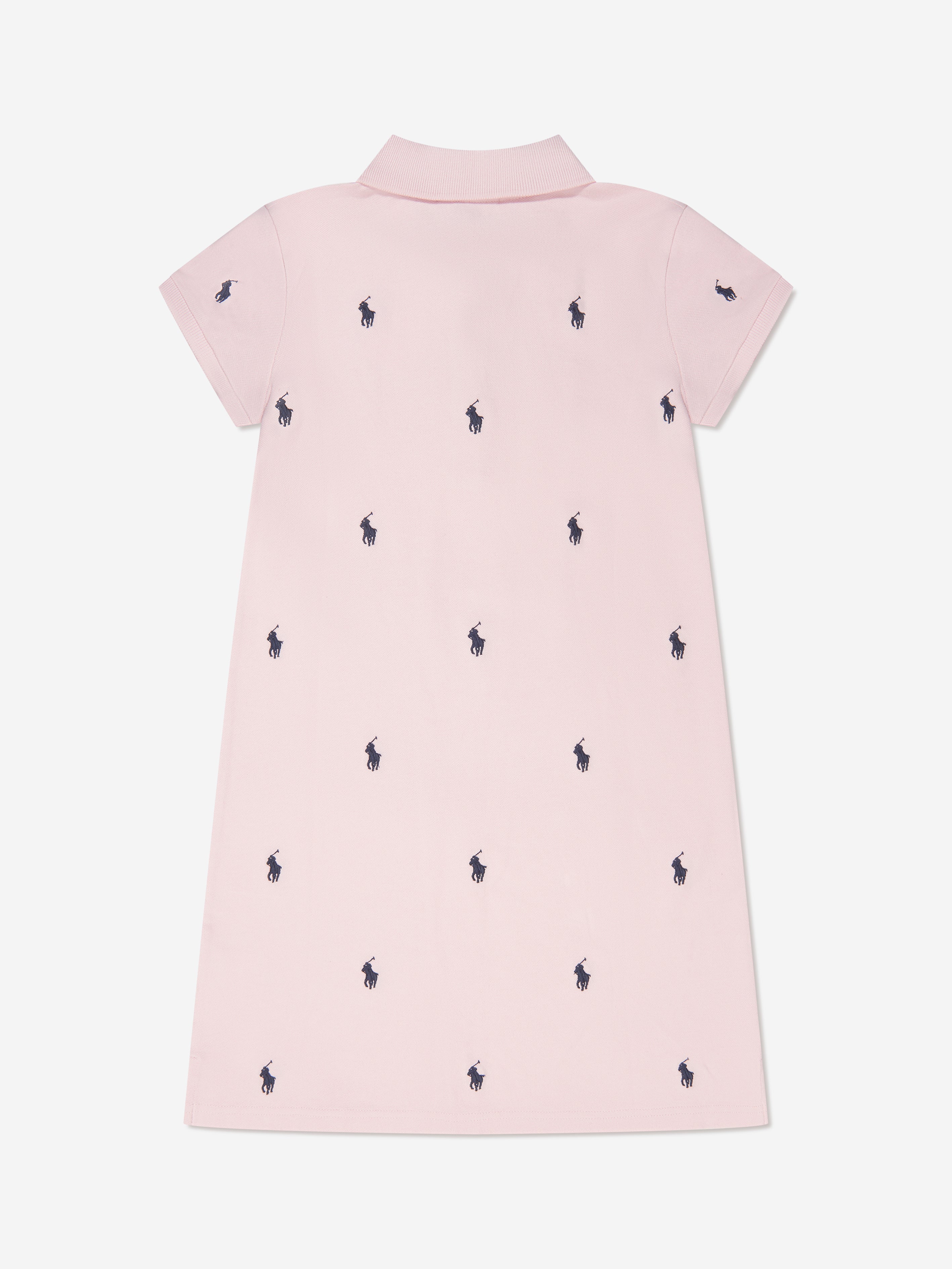 Ralph Lauren Girls Embroidered Polo Dress in Pink