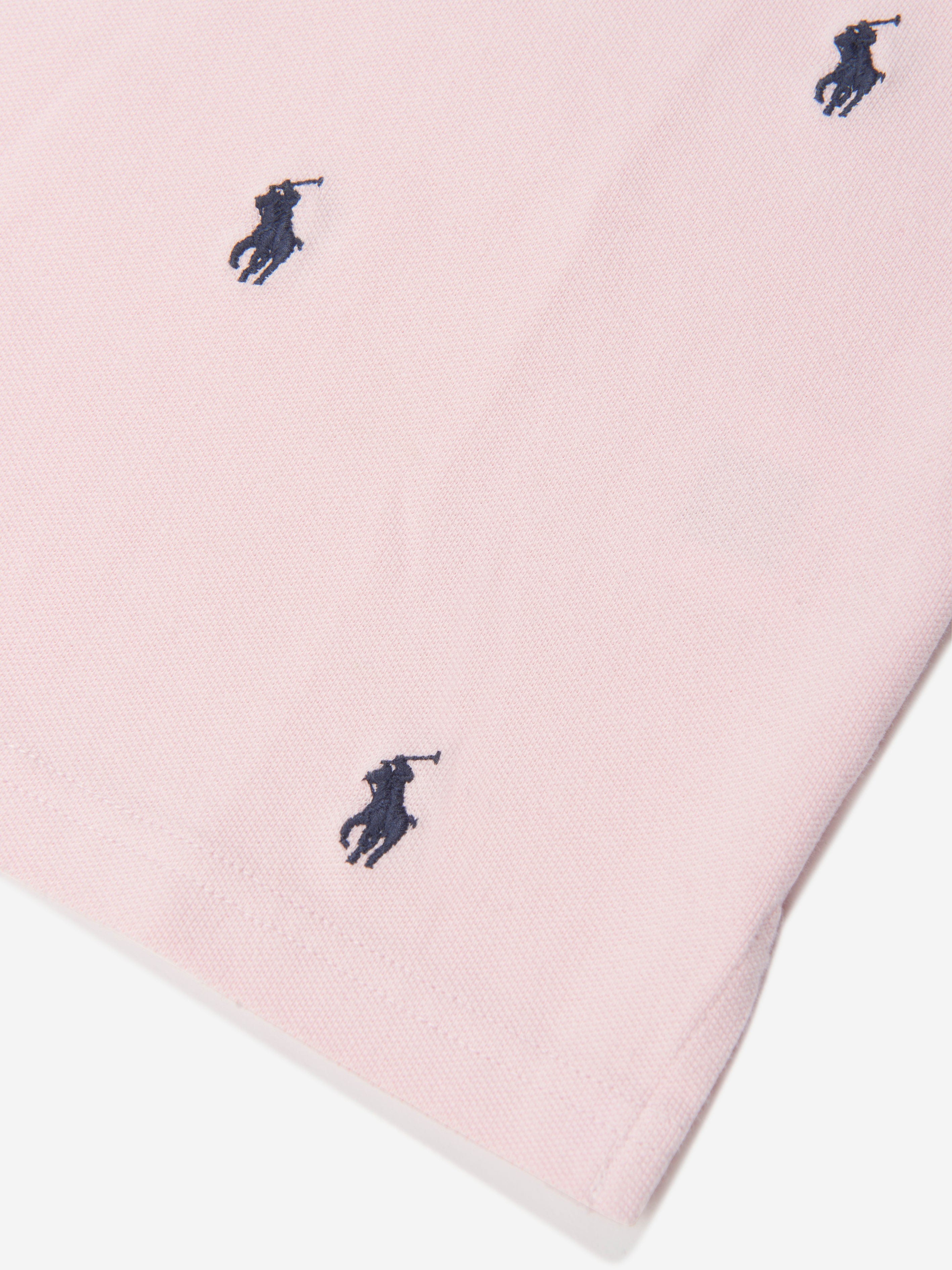 Ralph Lauren Girls Embroidered Polo Dress in Pink