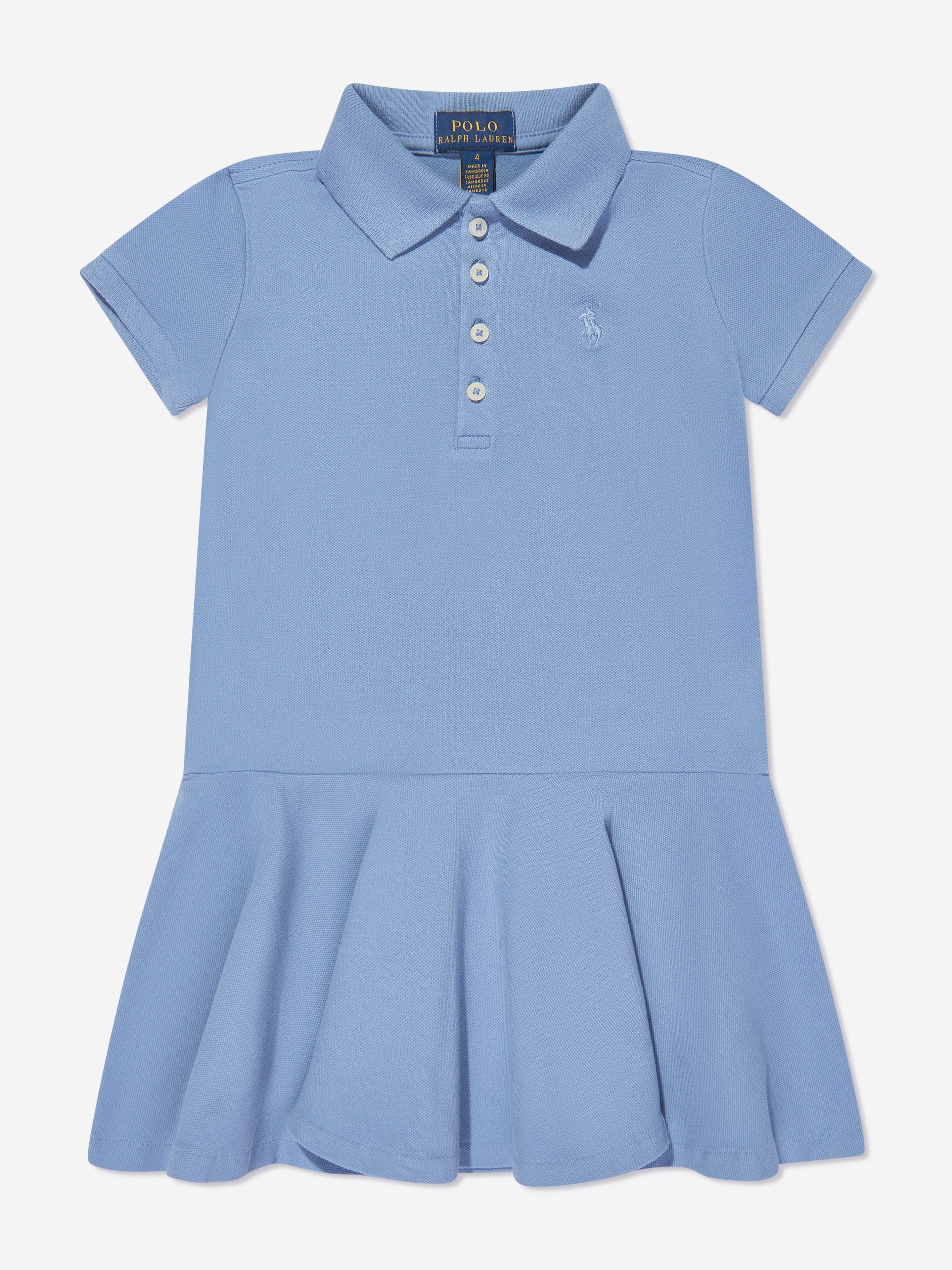 Ralph Lauren Girls Logo Polo Dress in Blue