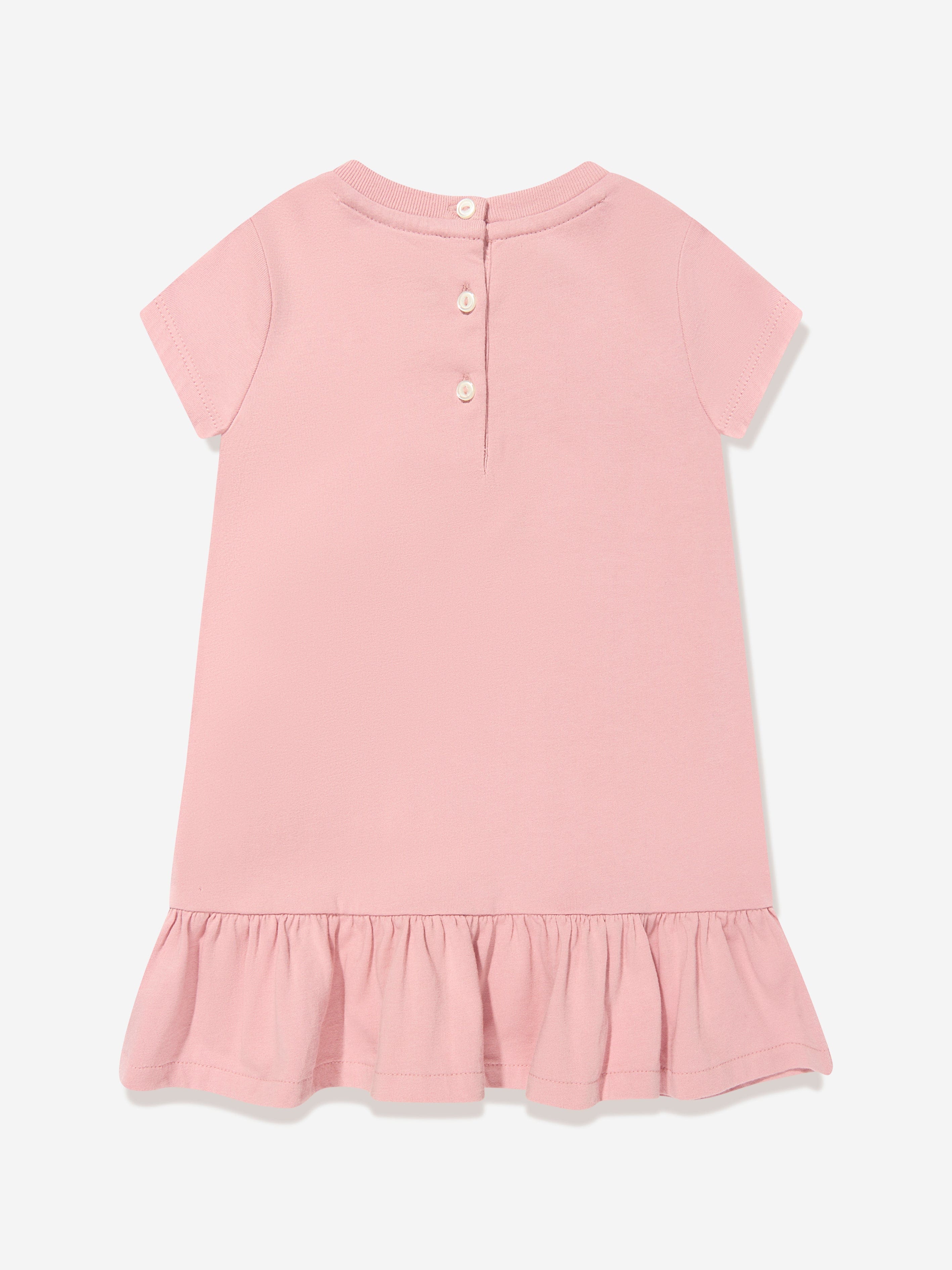 Ralph Lauren Girls Bear Jersey Dress in Pink