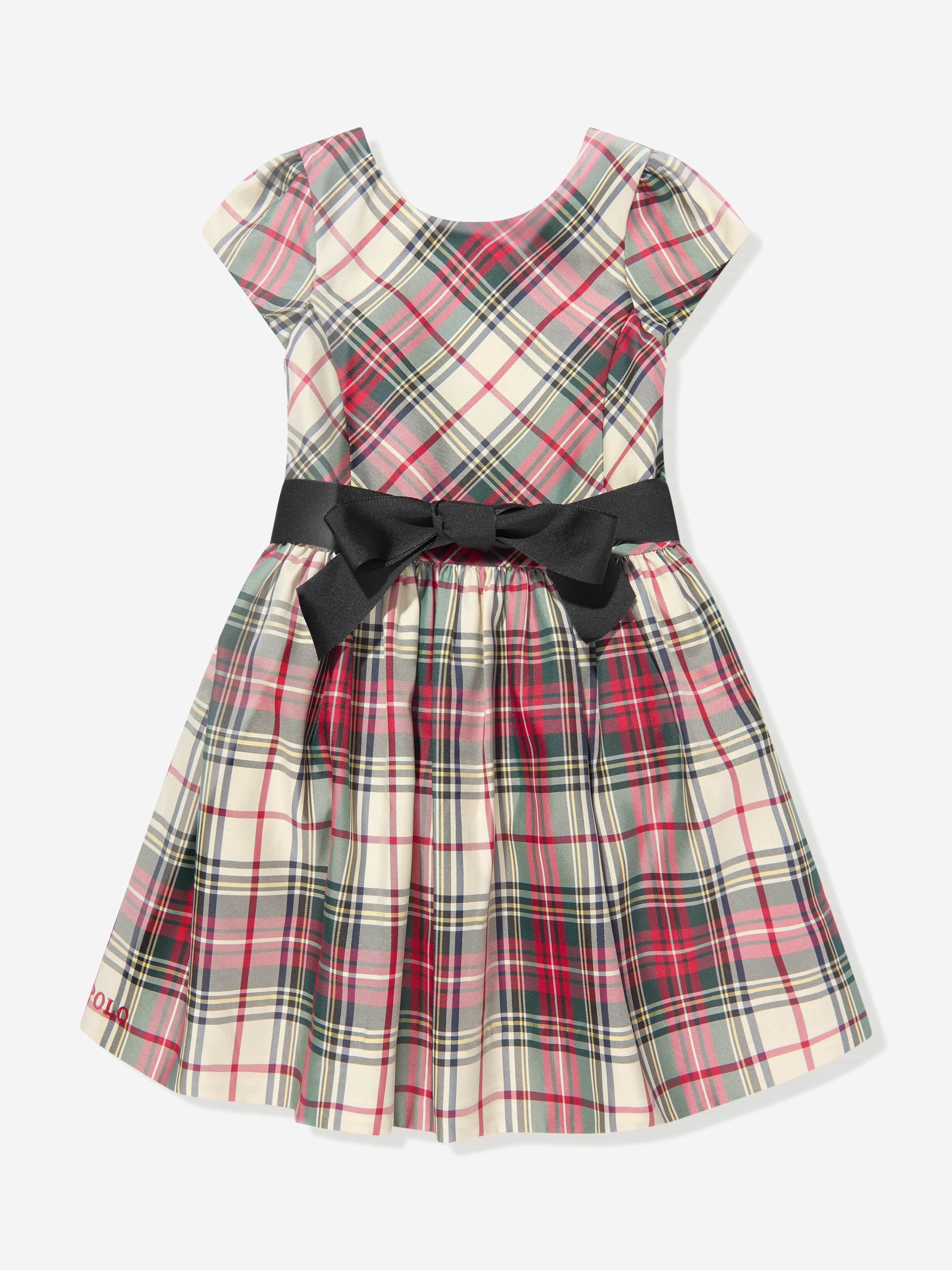 Ralph Lauren Girls Plaid Taffeta Dress in Multicolour