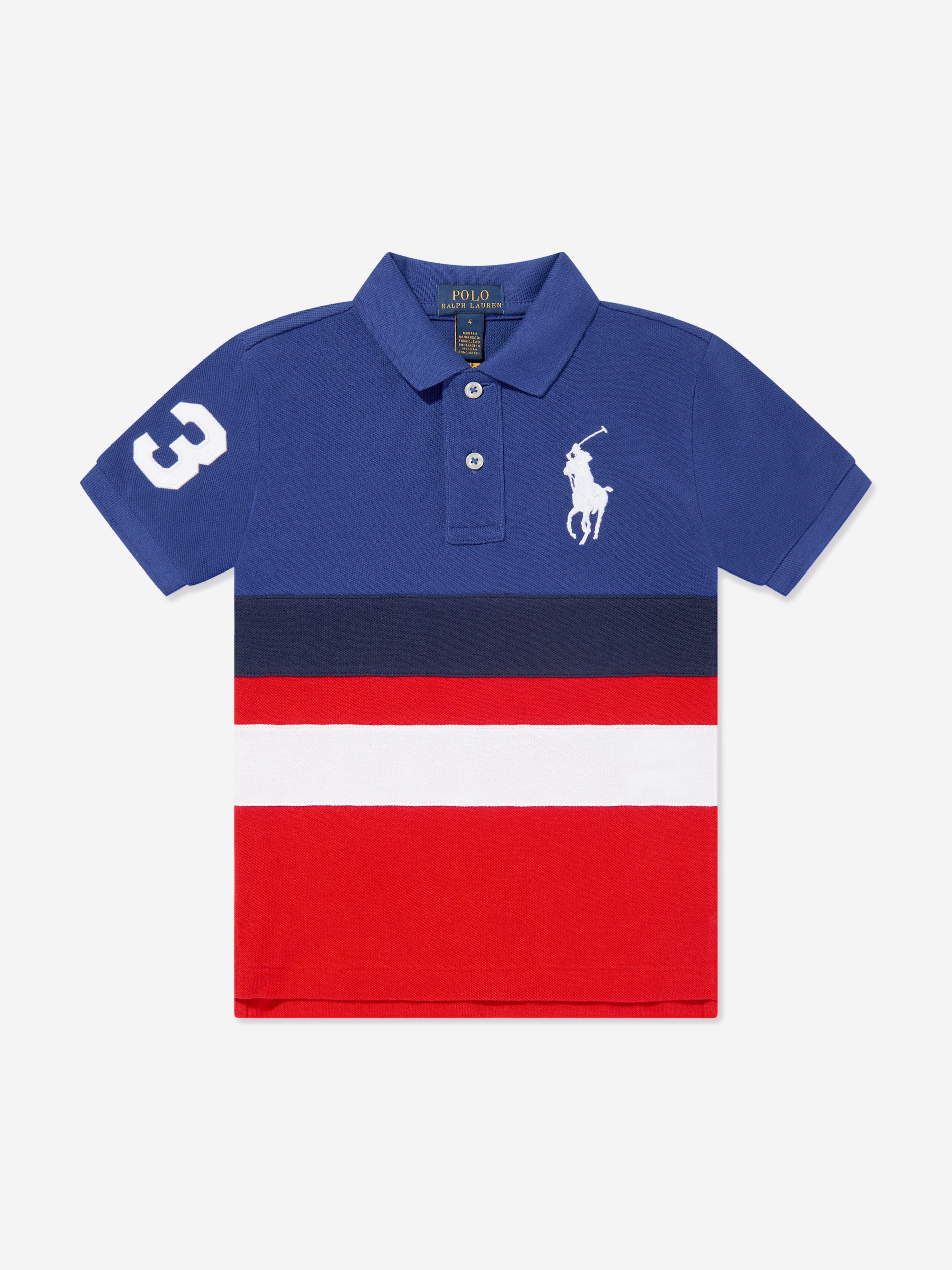 Ralph Lauren Boys Striped Polo Shirt in Multicolour