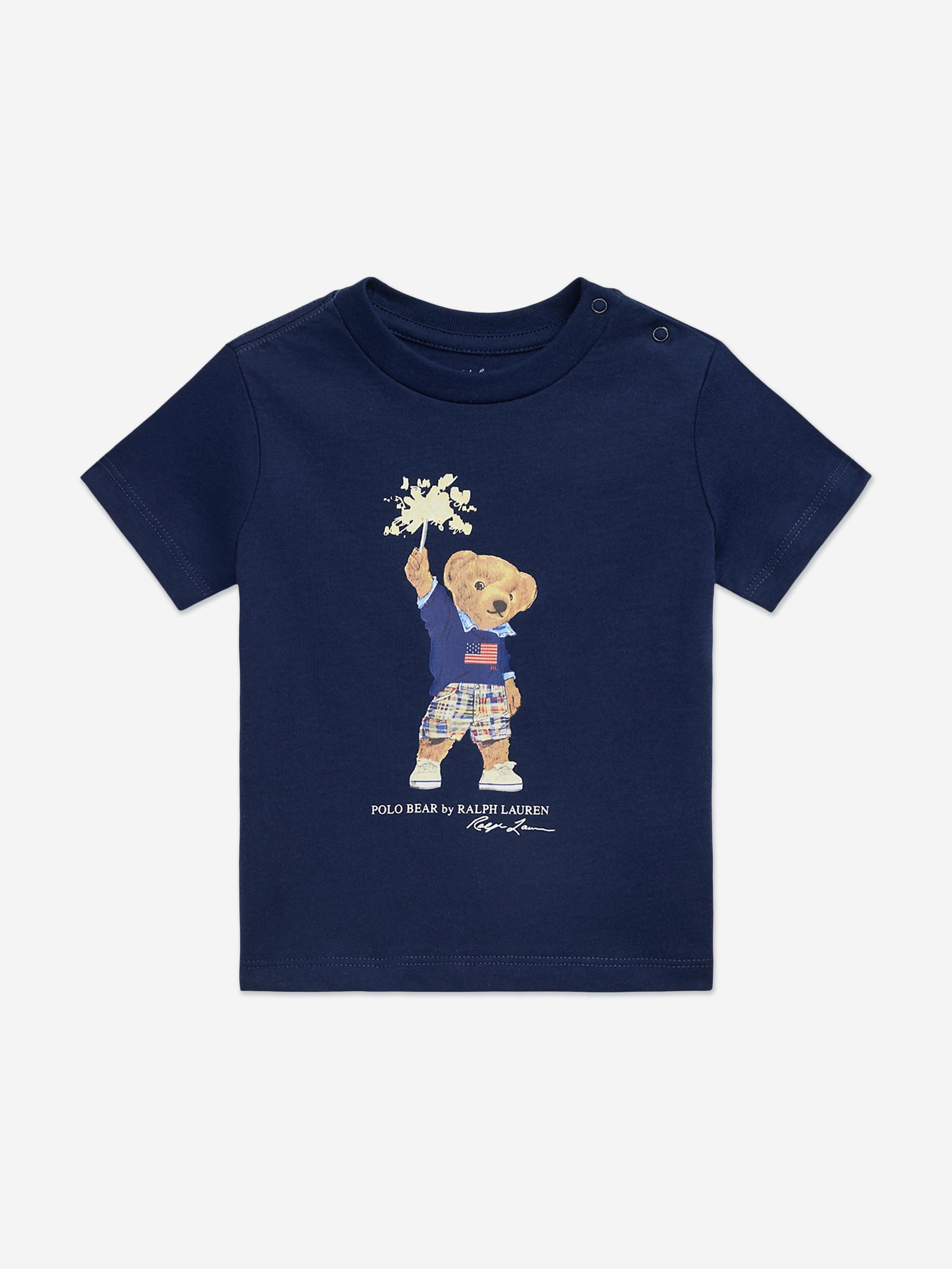 Ralph Lauren Baby Boys Sparkler Polo Bear T-Shirt in Navy