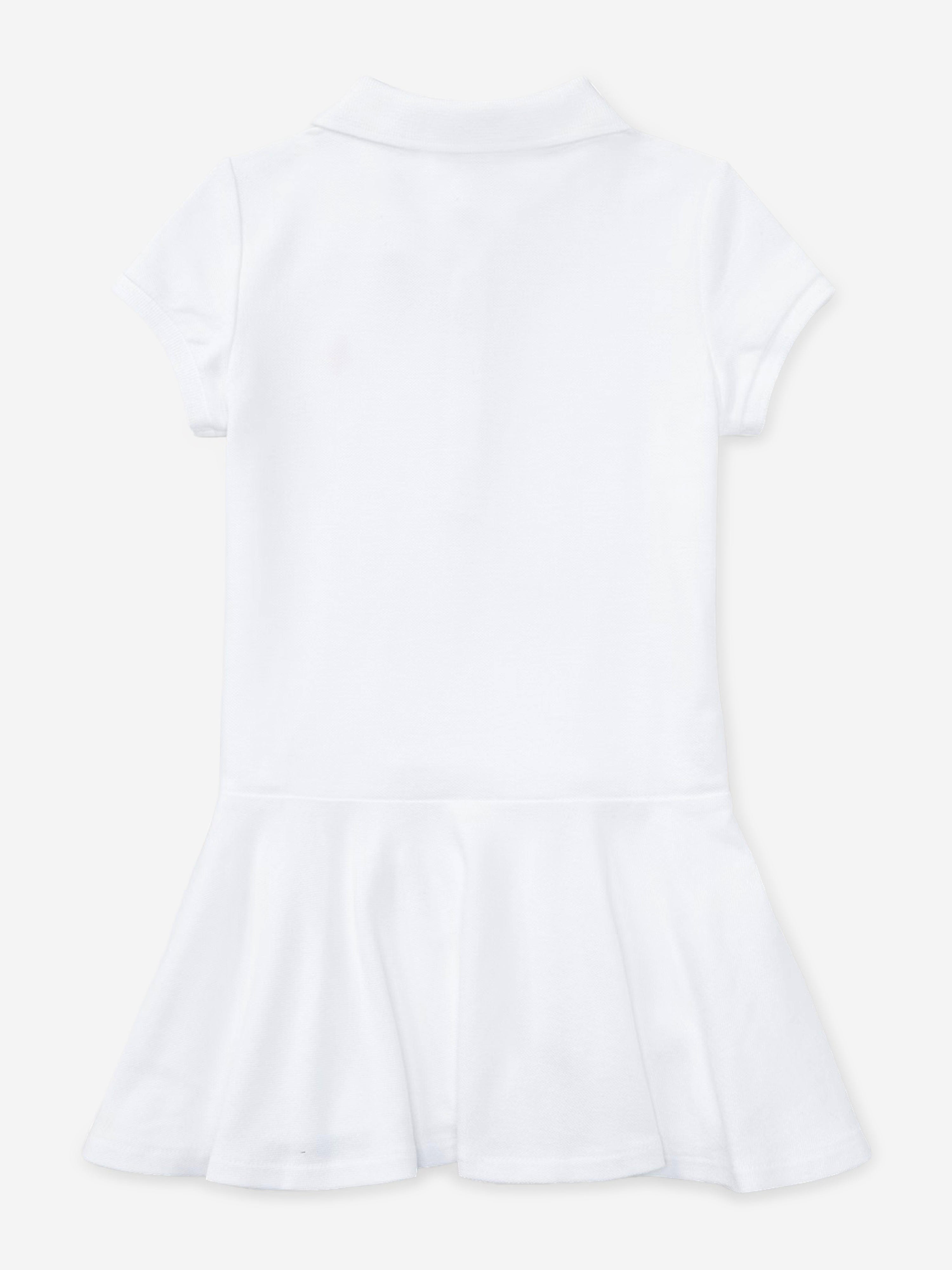 Ralph Lauren Girls Cotton Polo Dress in White