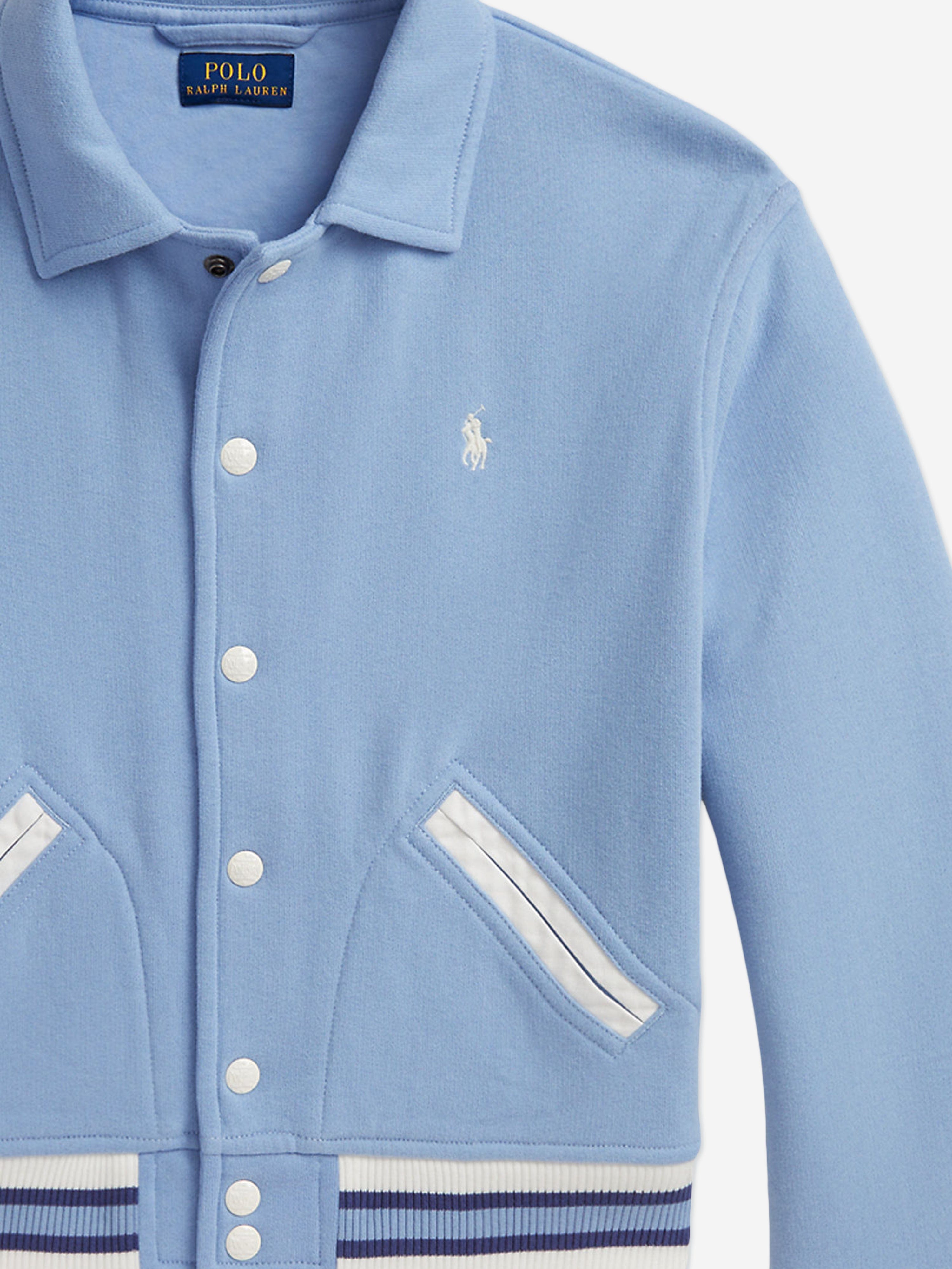 Ralph Lauren Girls Collared Varsity Jacket in Blue