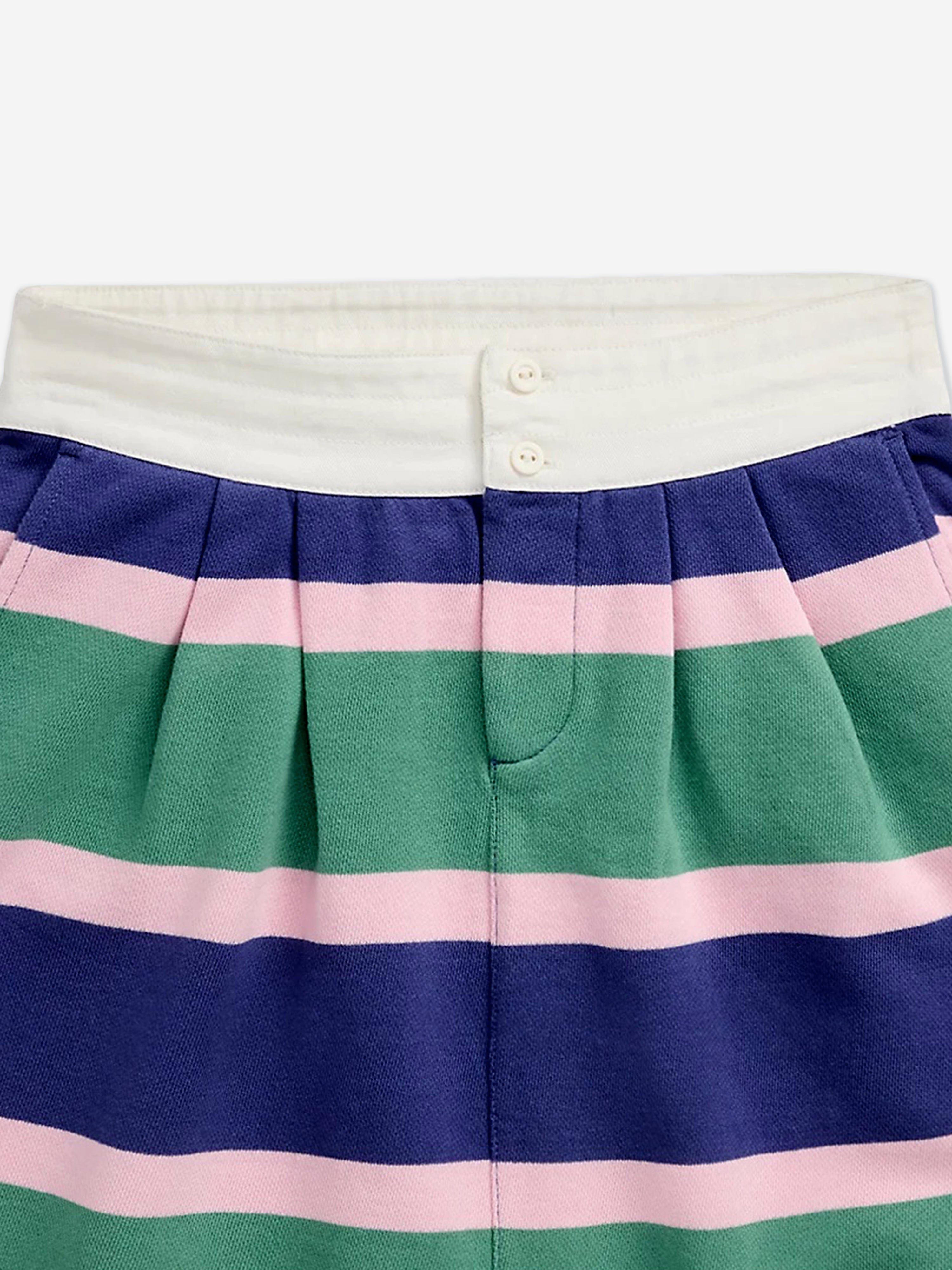 Ralph Lauren Girls Loopback Terry Rugby Skirt in Green