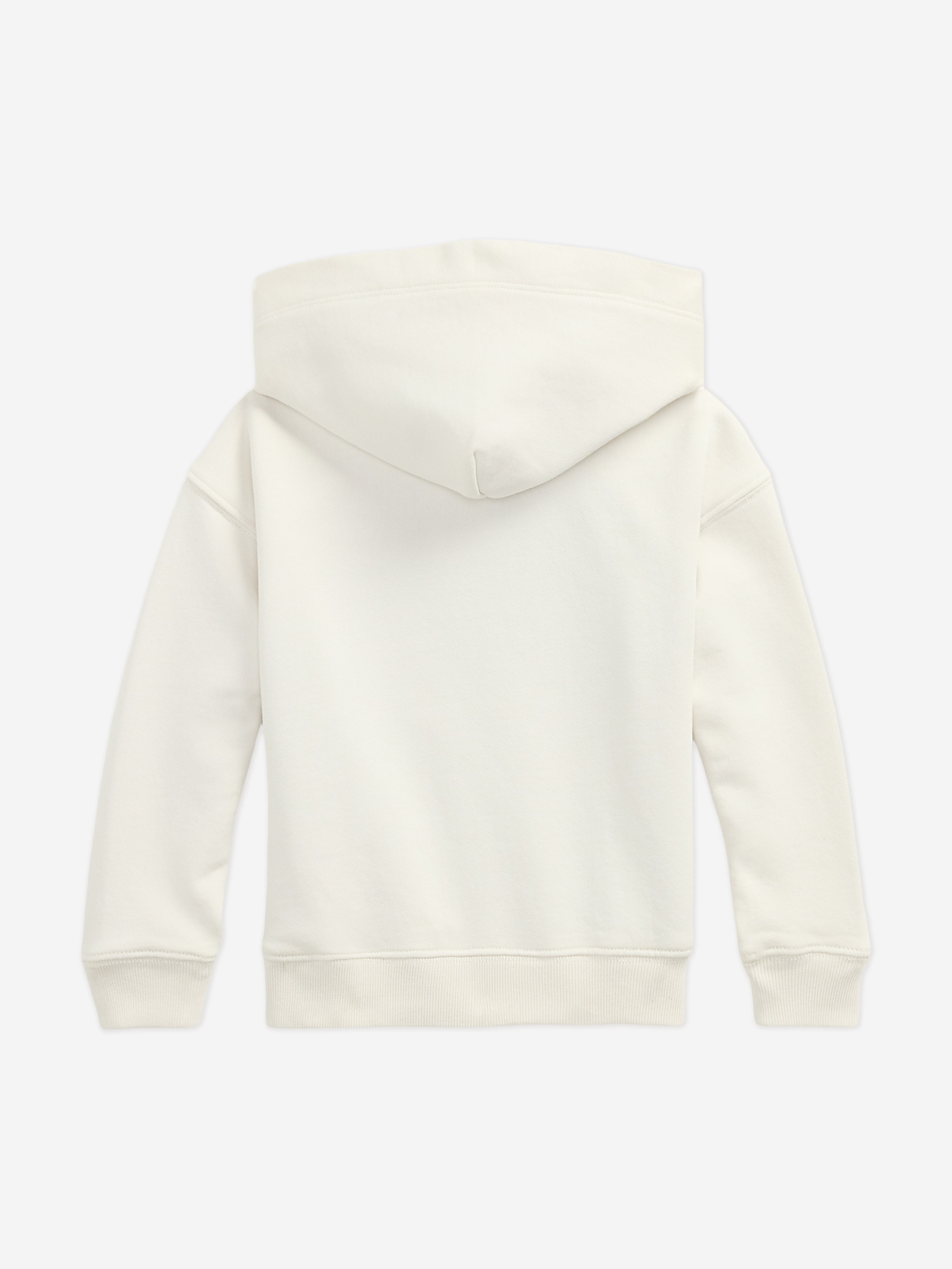 Ralph Lauren Girls Loopback Terry Flag Hoodie in Ivory