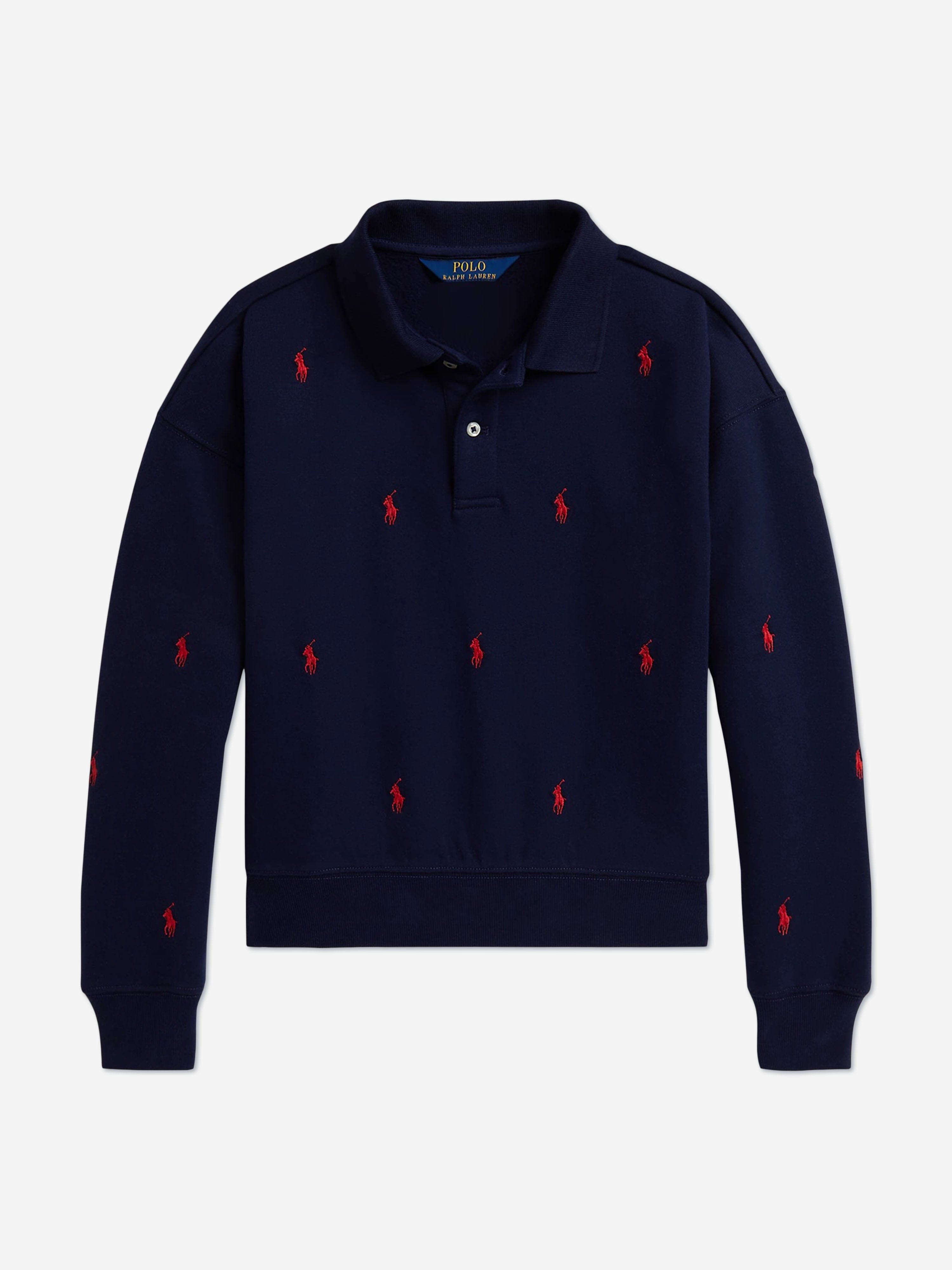 Ralph Lauren Girls Logo Sweatahirt in Navy