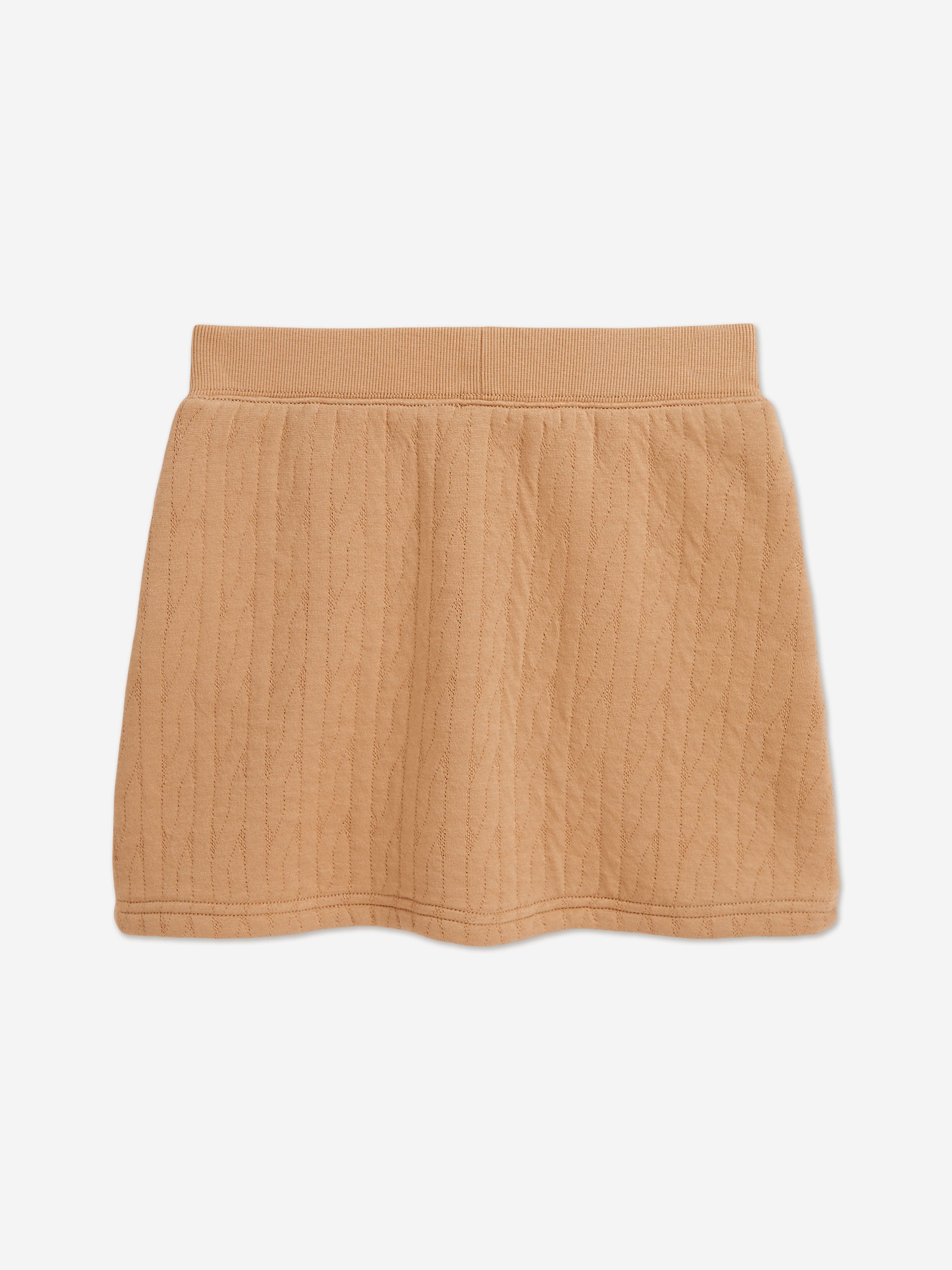 Ralph Lauren Girls Cable Jacquard Knit Skirt in Beige