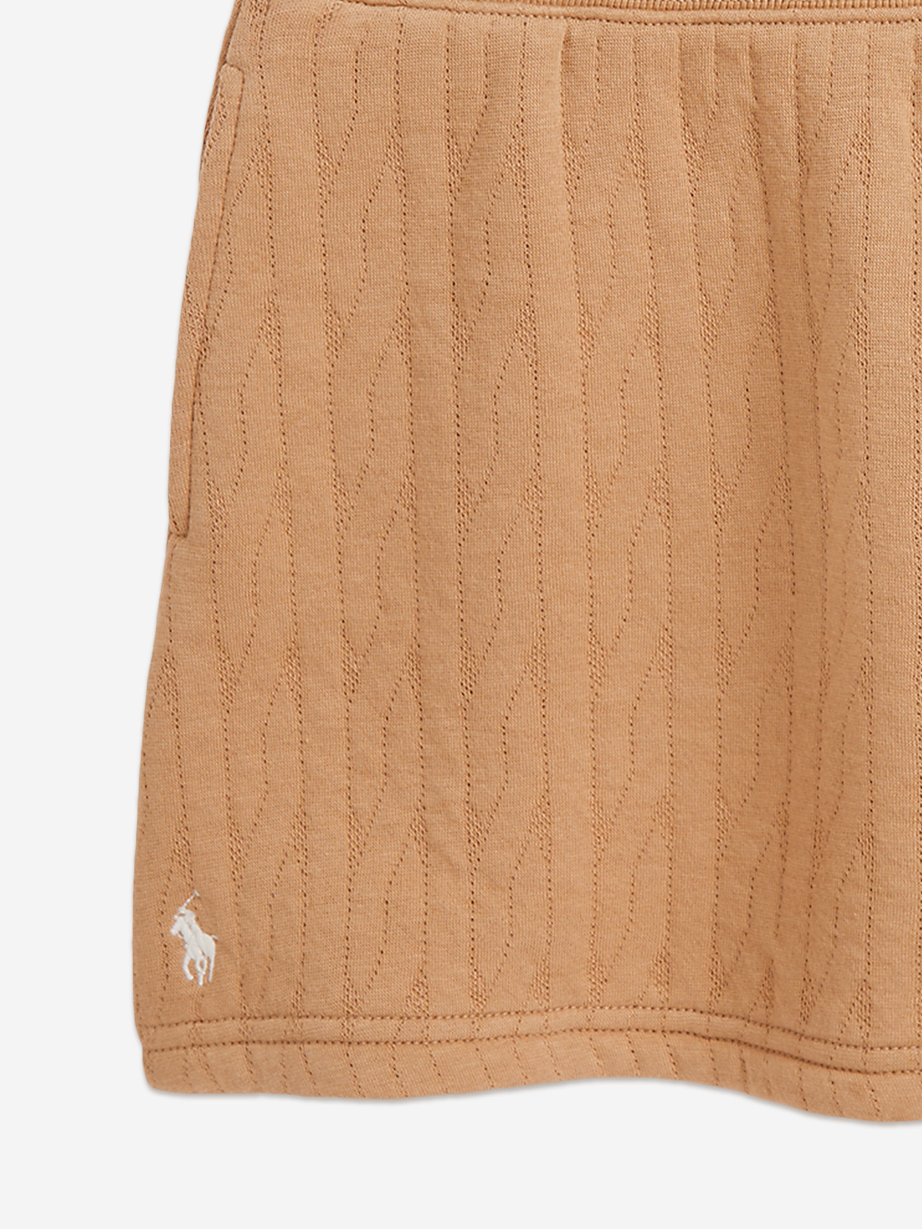 Ralph Lauren Girls Cable Jacquard Knit Skirt in Beige