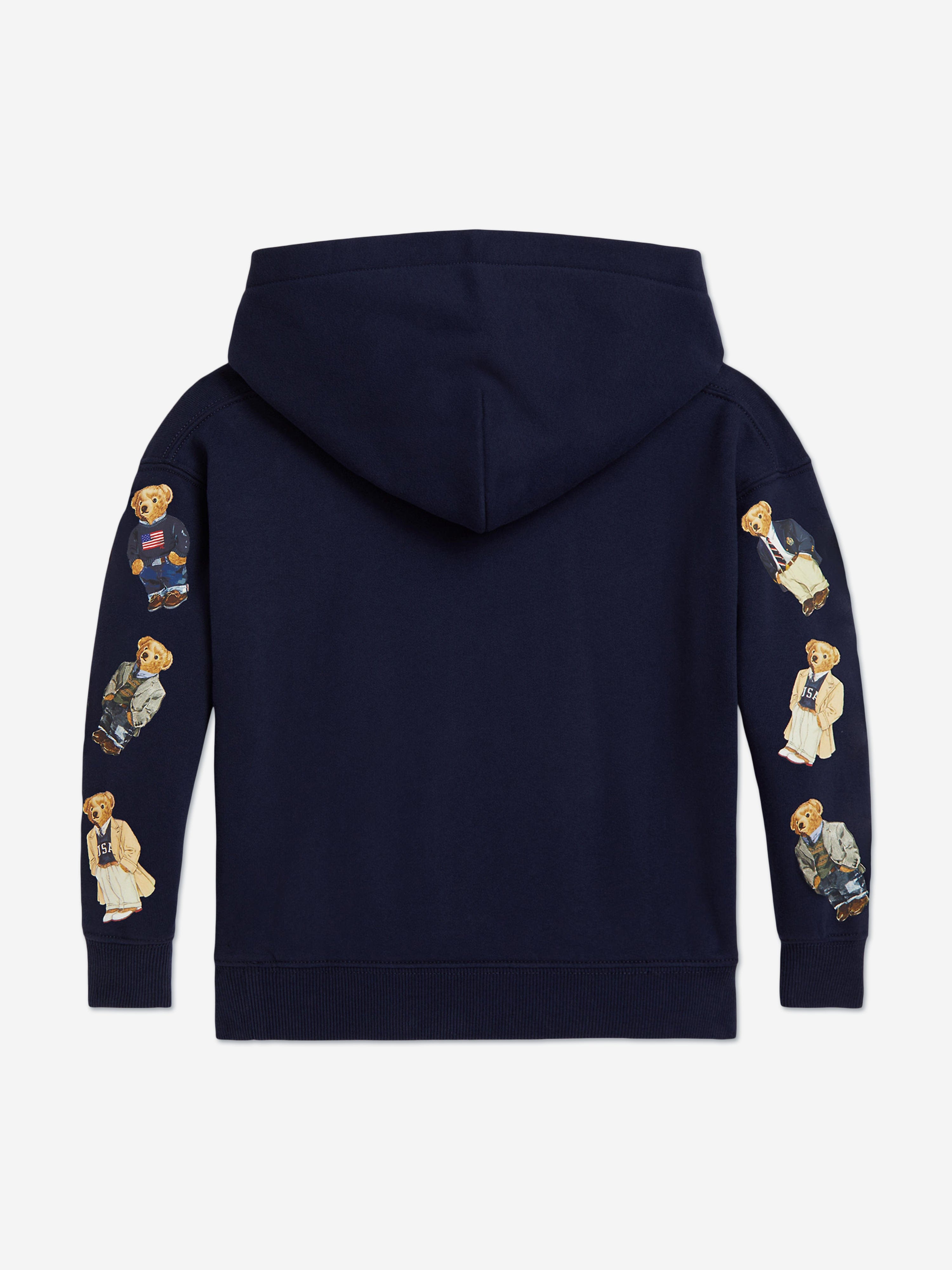 Ralph Lauren Girls Polo Bear Hoodie in Navy