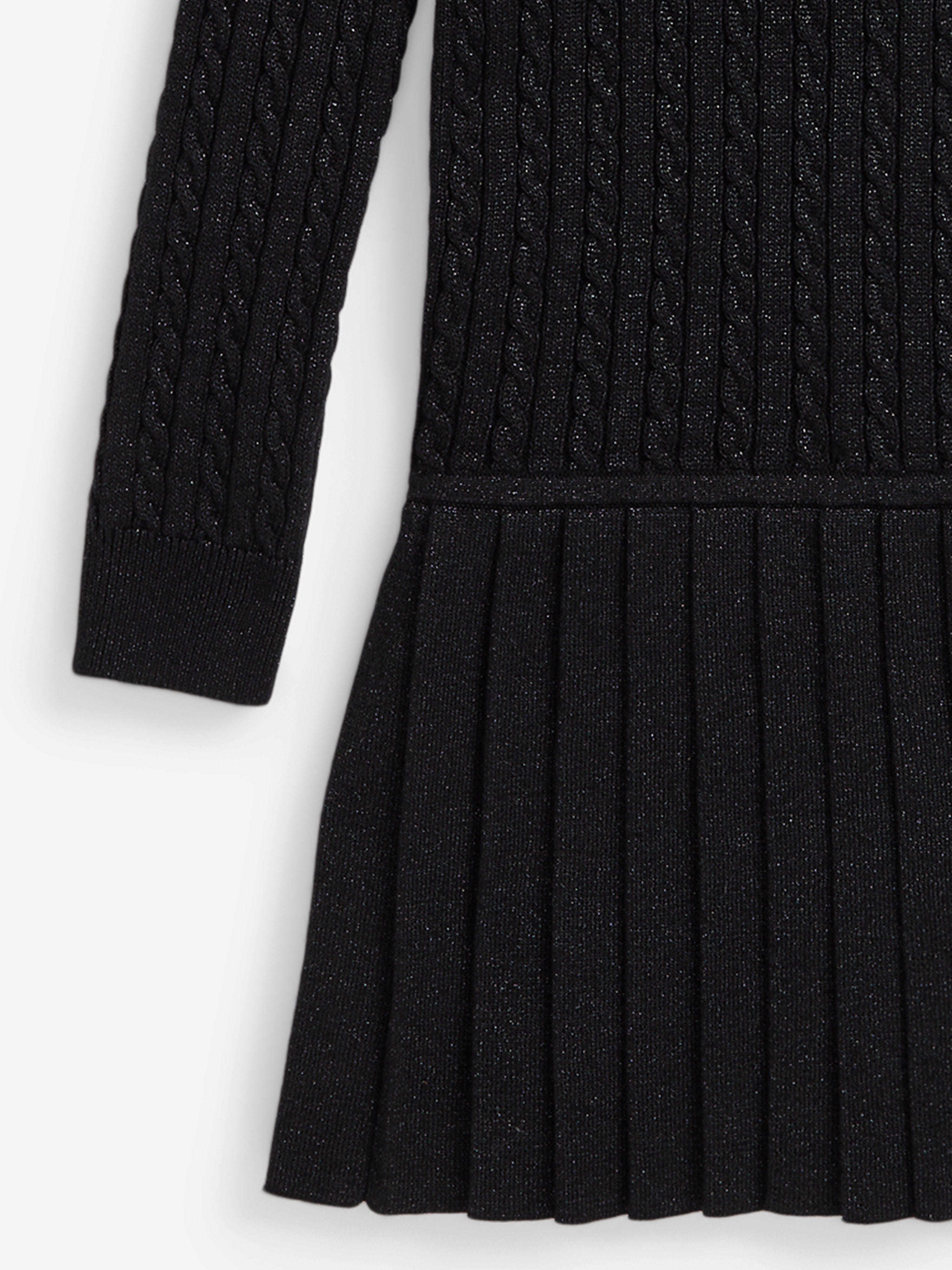 Ralph Lauren Girls Cotton Knit Dress in Black