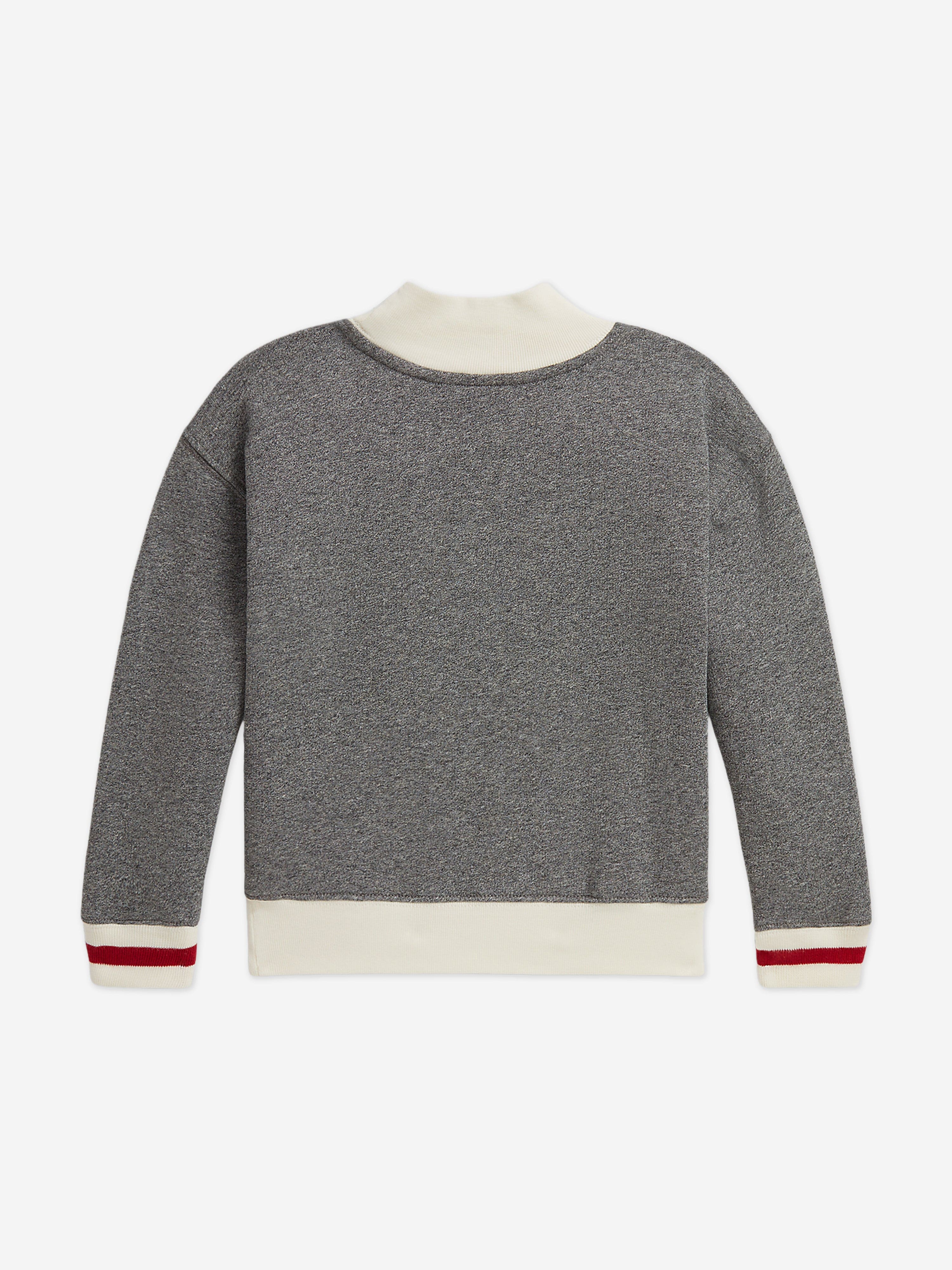 Ralph Lauren Girls USA Flag Sweatshirt in Grey